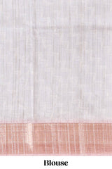 Grey floral design motifs printed saree with contrast zari border and matching blouse