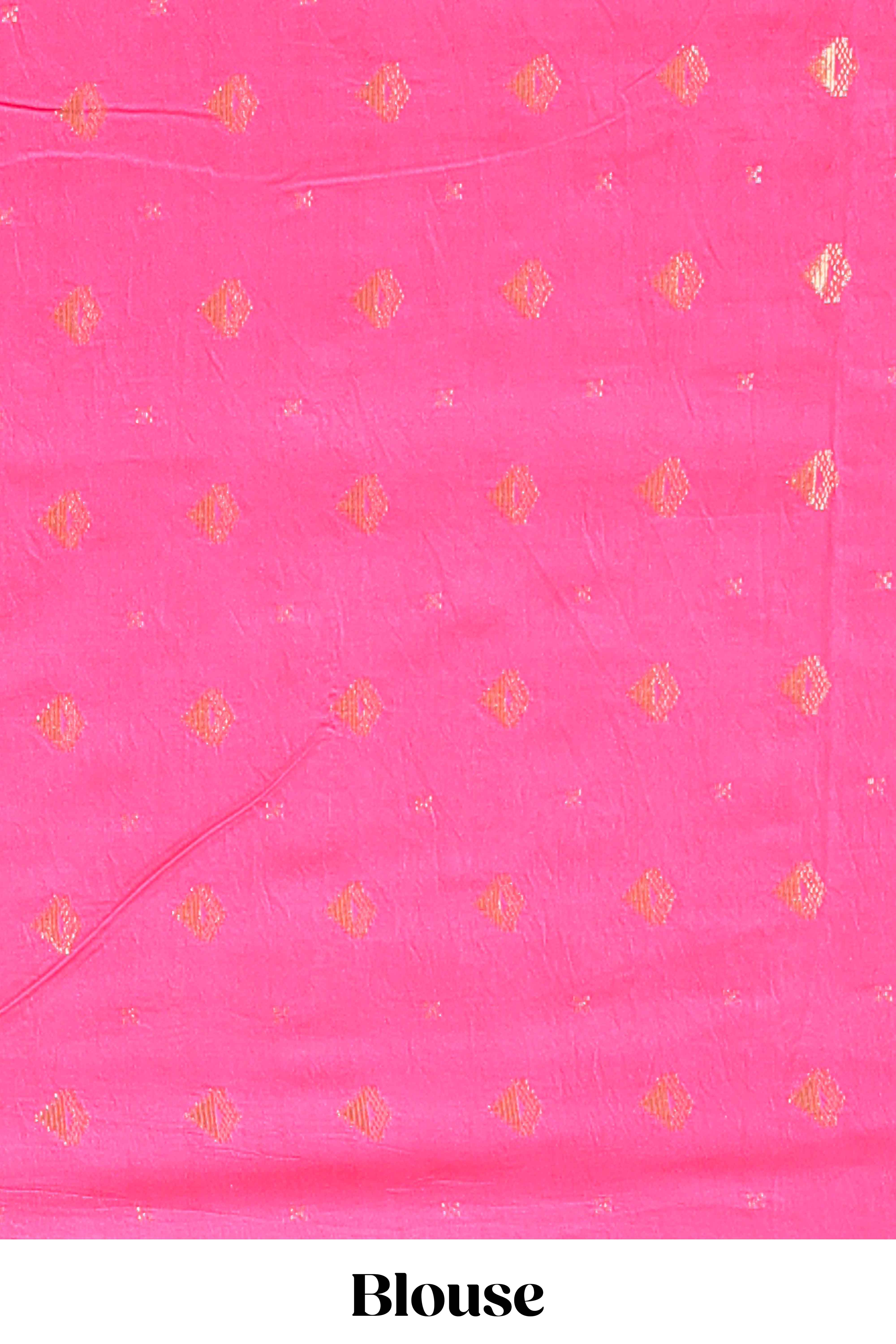 Multi color kalamkari style printed saree with contrast zari border and motifs blouse