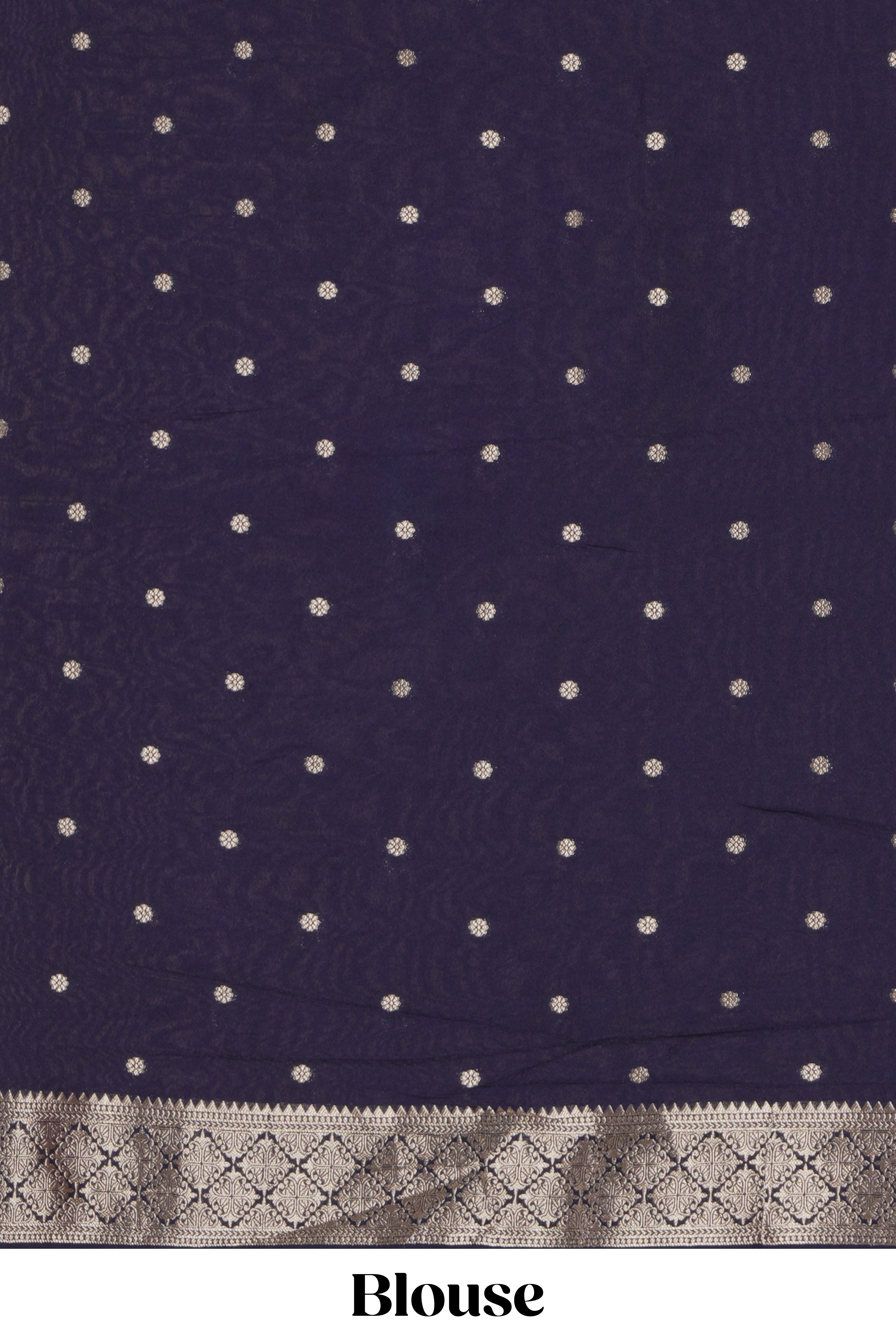 Borderless blue striped and peacock zari design raw silk saree with self zari pallu and matching blouse