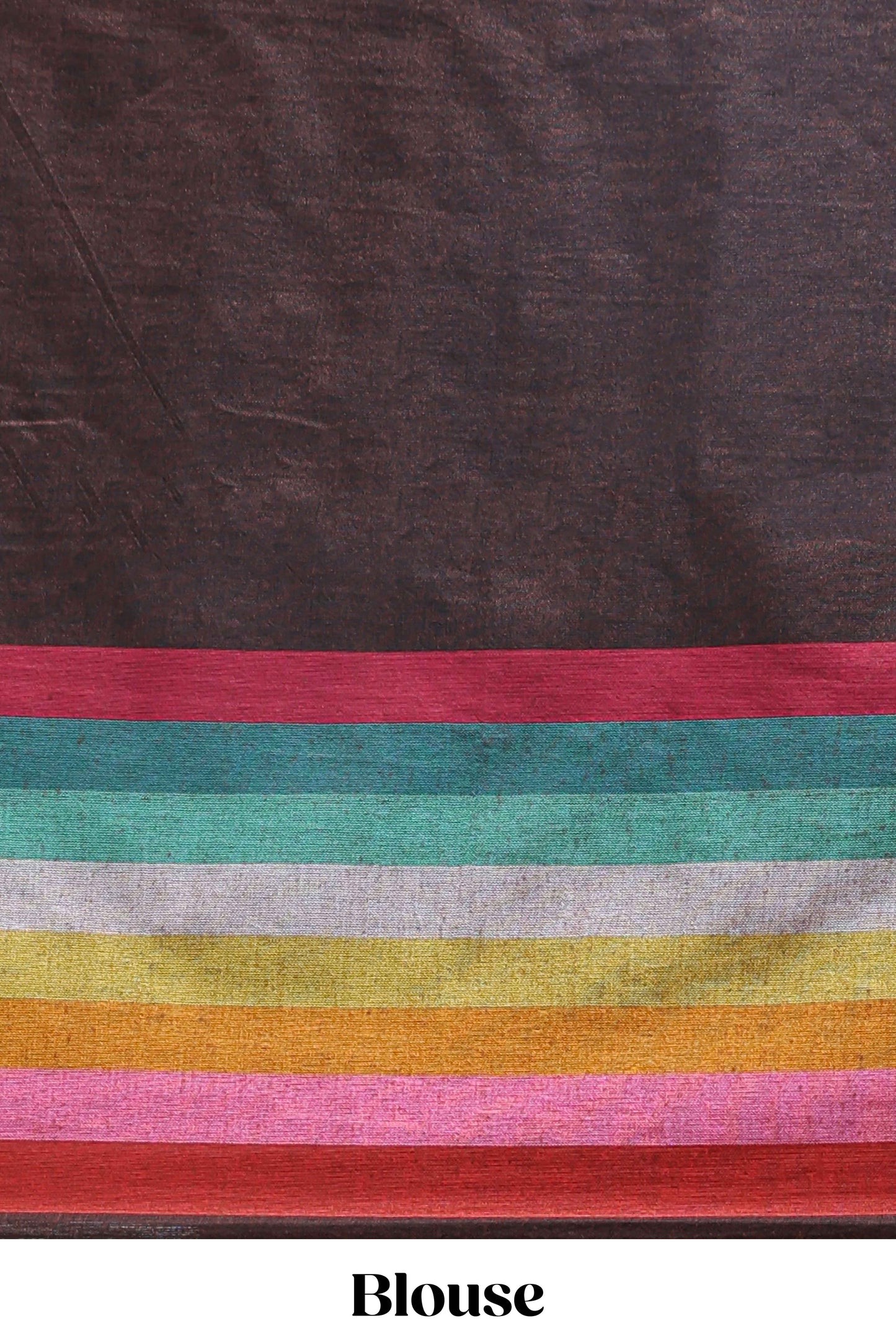 Multi color striped south cotton sarees with contrast border and matching blouse