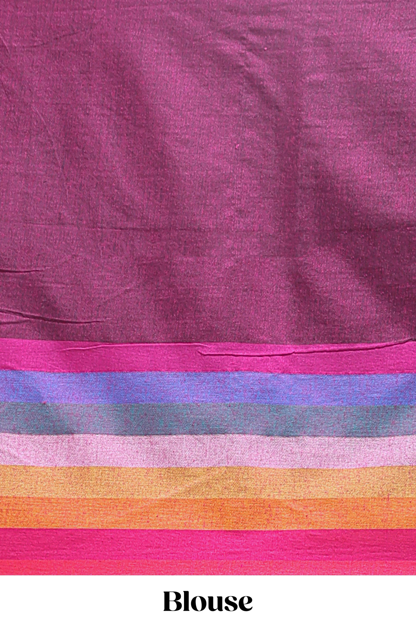 Multi color striped south cotton sarees with contrast border and matching blouse