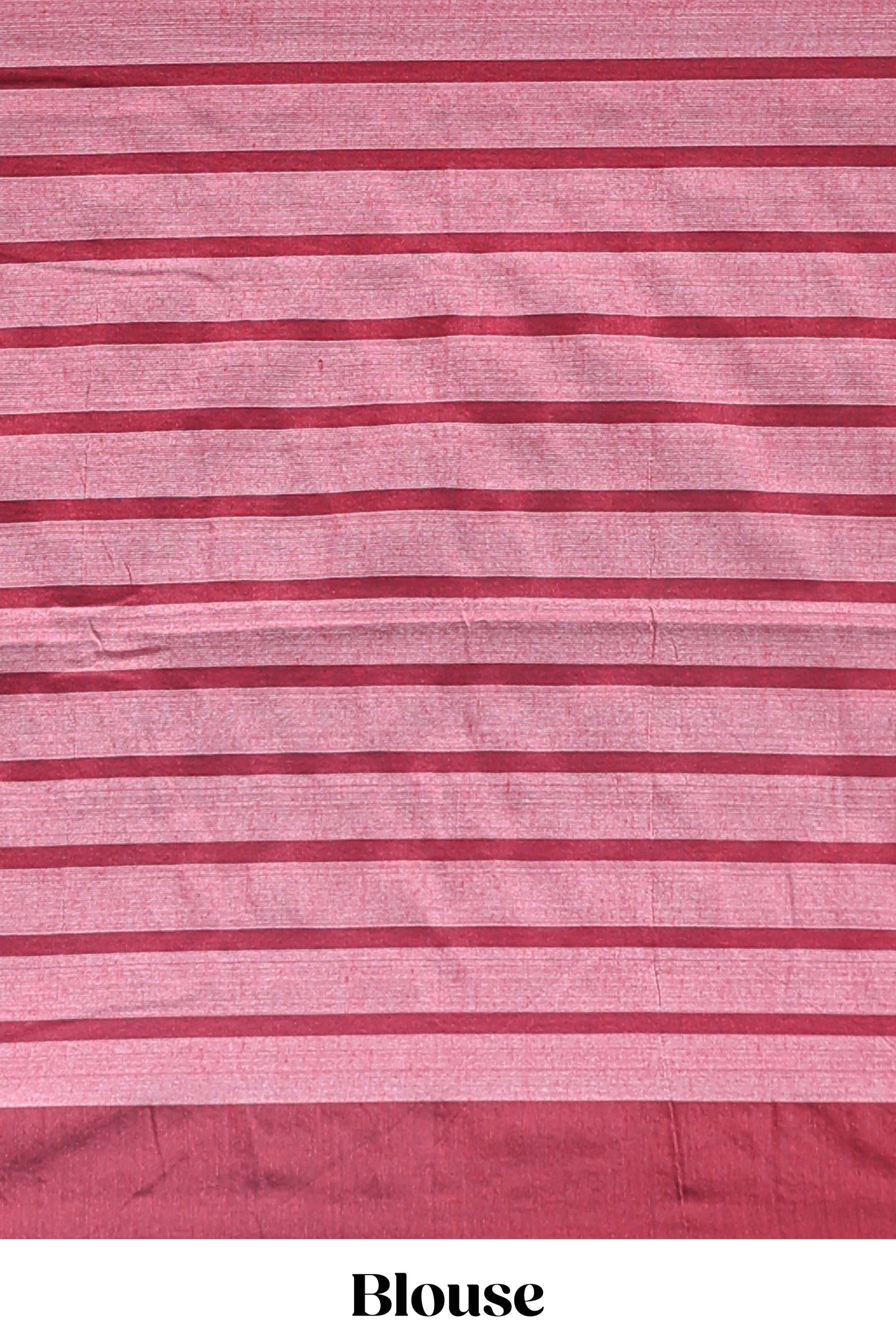 Pink striped south cotton sarees with contrast border and matching blouse