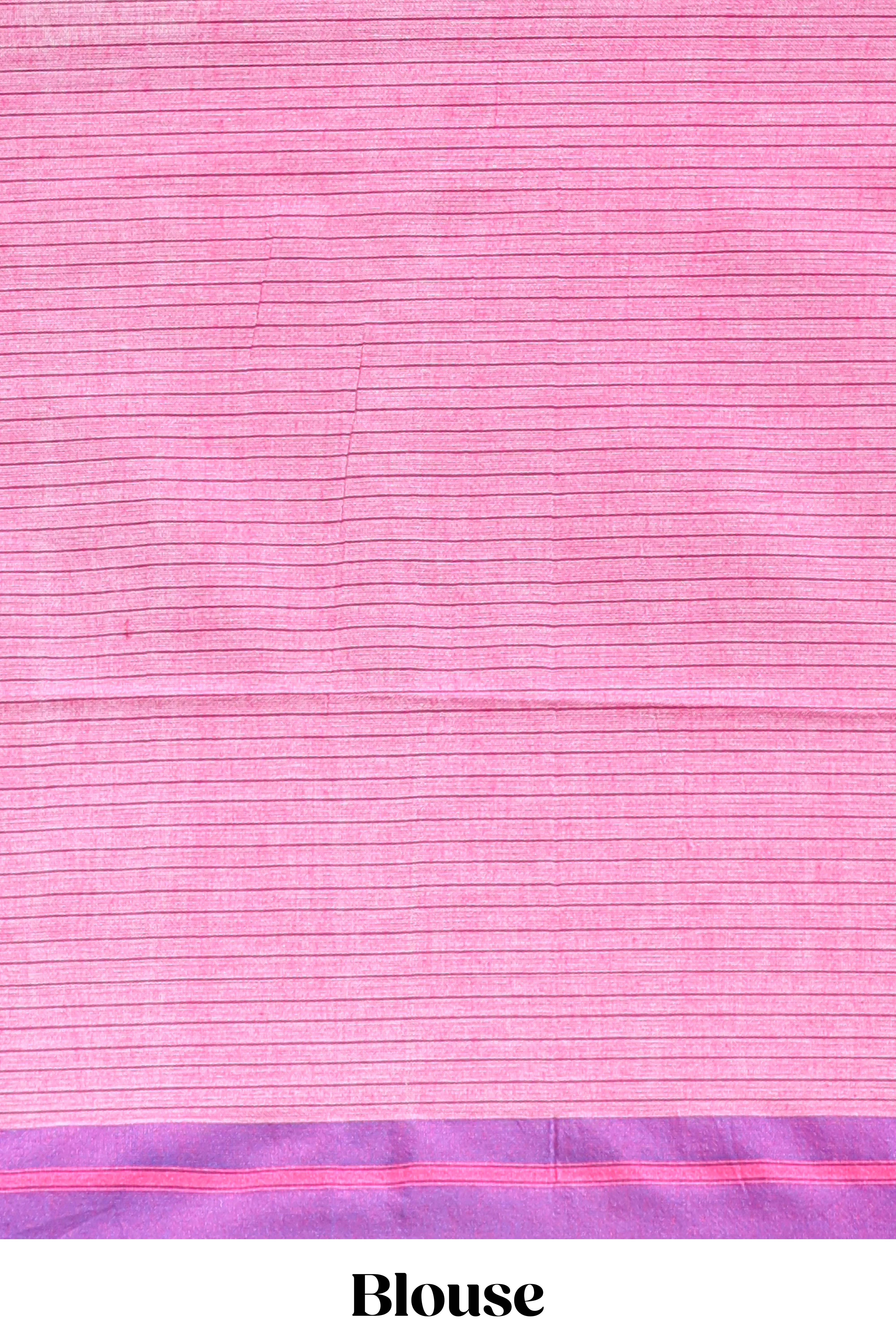 White checked south cotton sarees with contrast border and striped blouse