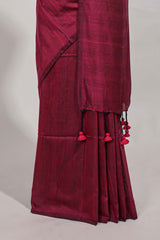Rani pinkplain south cotton sarees with contrastwarli printed blouse