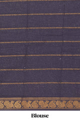 Red Sungudi cotton saree with gold zari stripe motifs a contrastingzari border checked pallu and contrast blouse