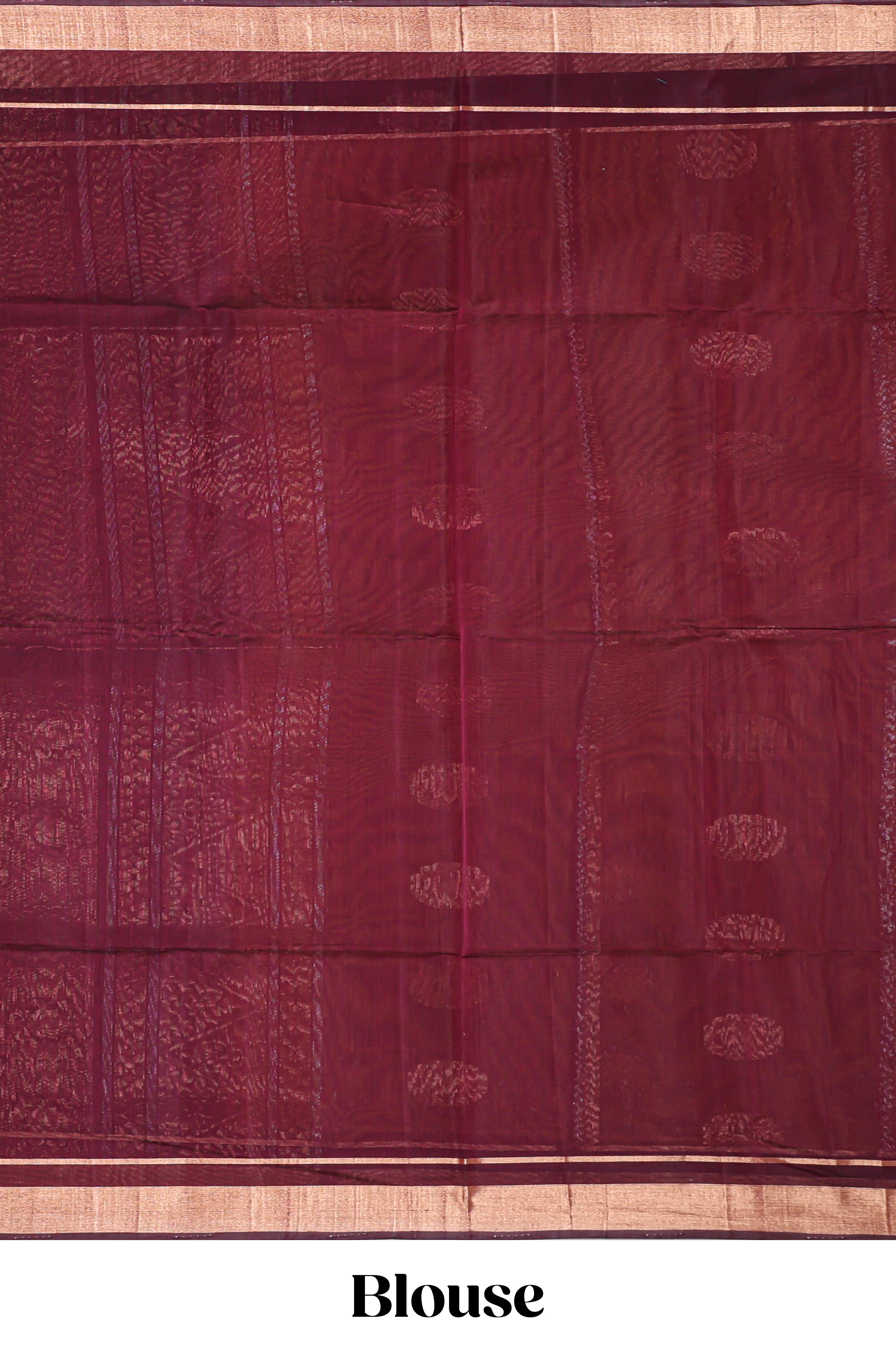 Rust orange zari motifs design silk cotton saree with contrast zari border and blouse