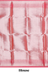 Pink butta designed silk cotton saree with self zari border and blouse