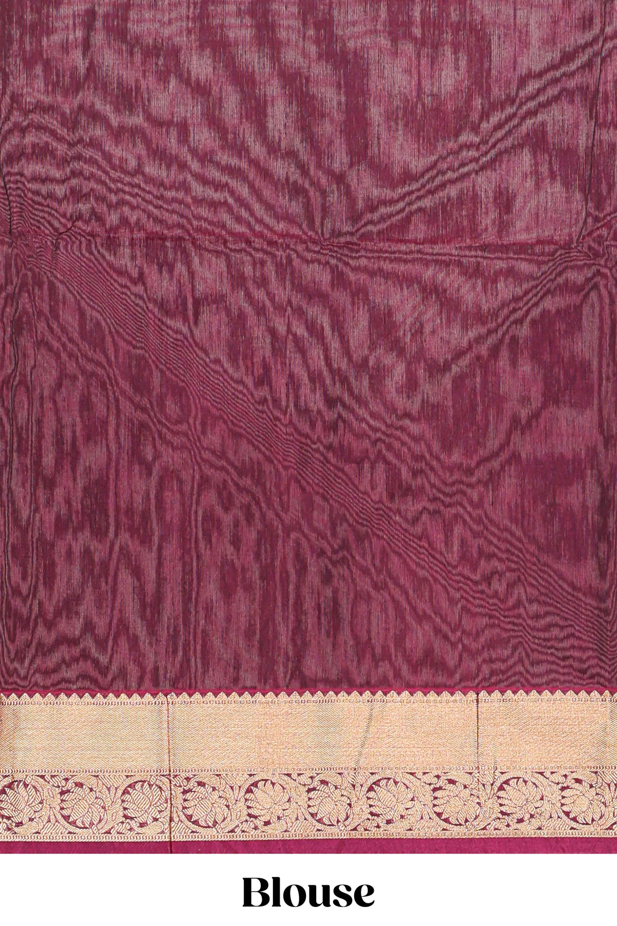Olive brown butta designed silk cotton saree with contrast zari border and contrast blouse