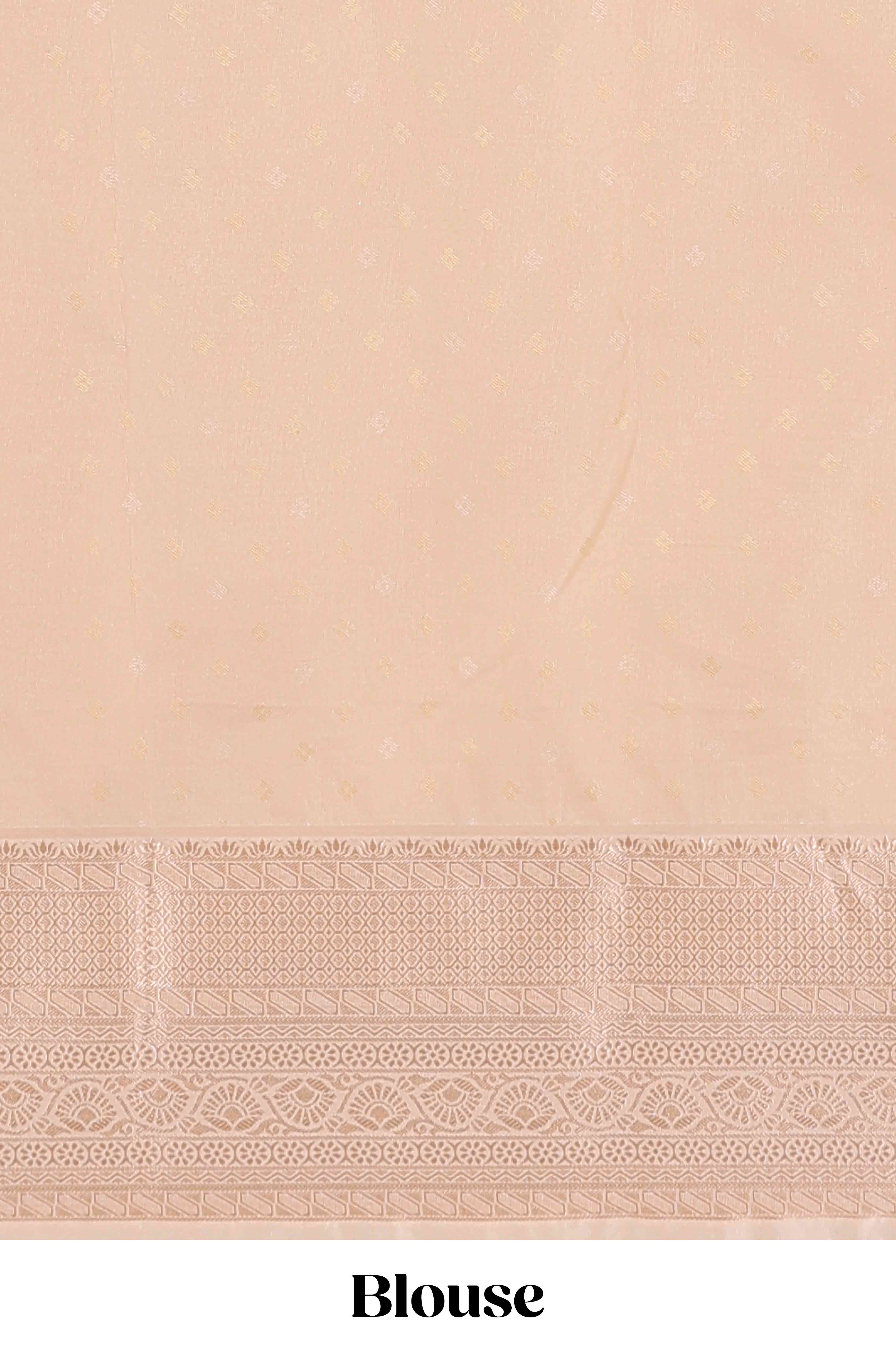 Mustard checked zari butta semi soft silk saree with contrast border and pallu
