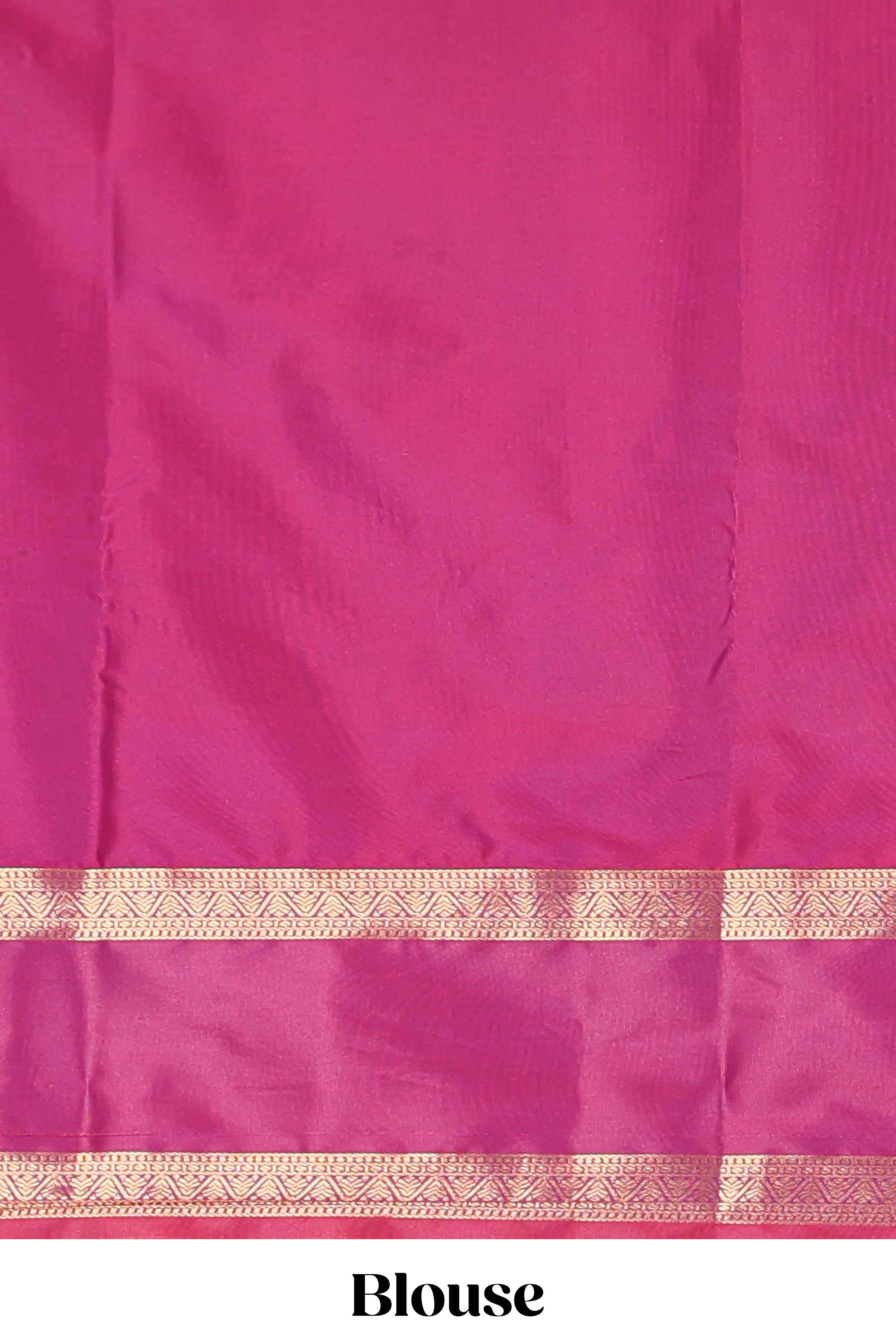 Grey zari butta design semi soft silk saree with contrast bentex border and pallu