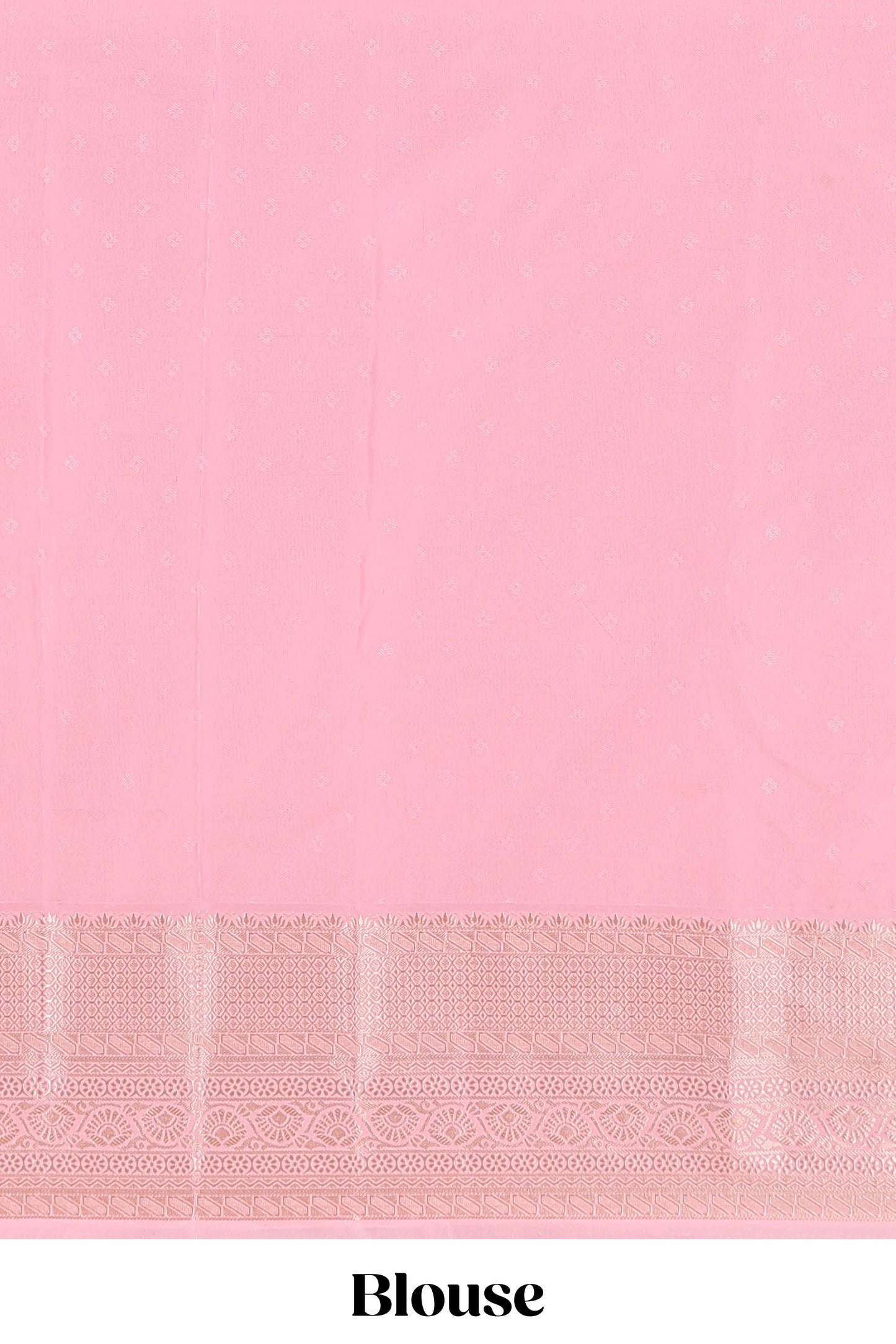Lavender checked zari motifs semi soft silk saree with contrast border and floral design pallu