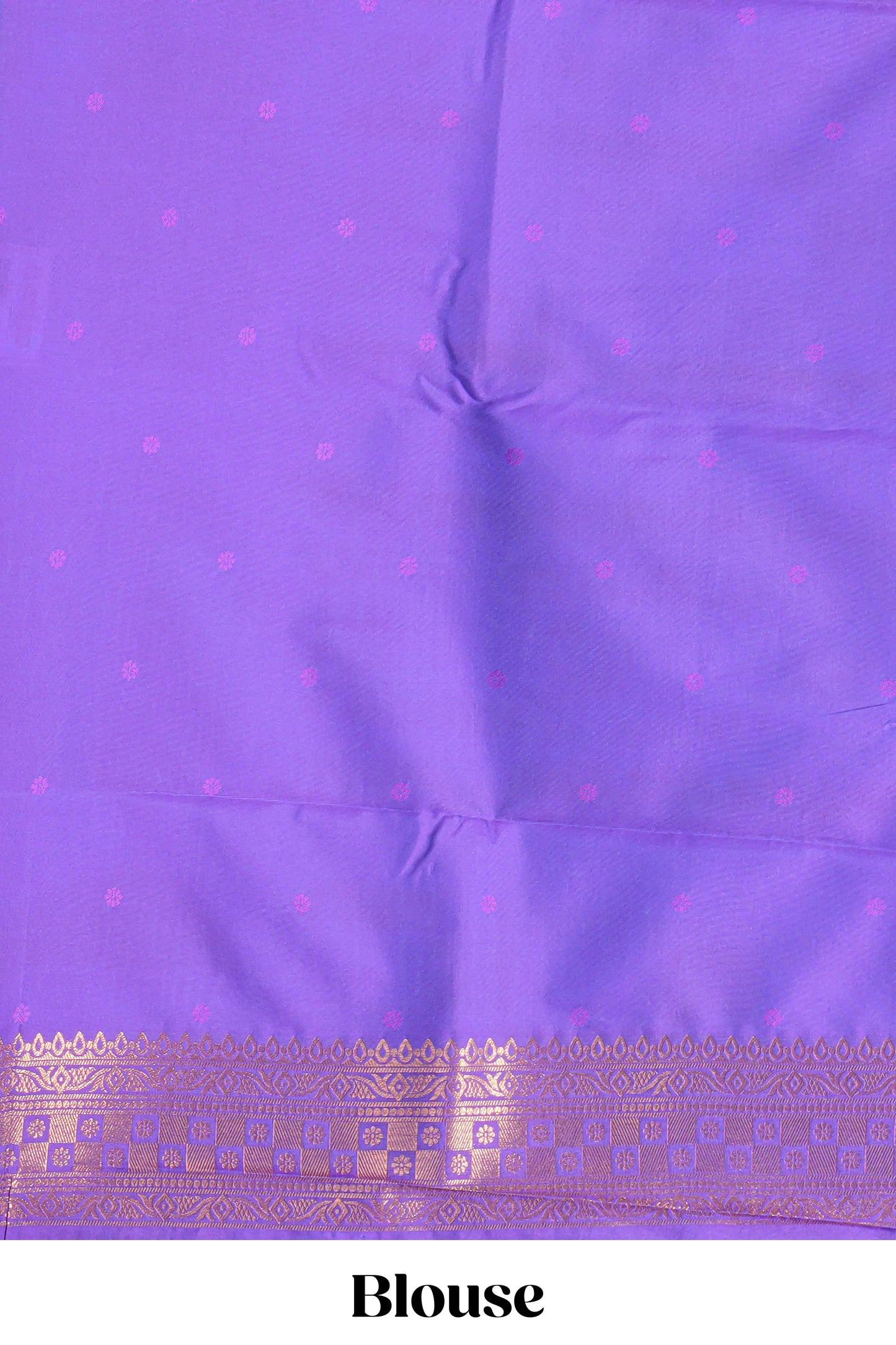 Violet zari motifs design semi soft silk saree with self border and matching blouse