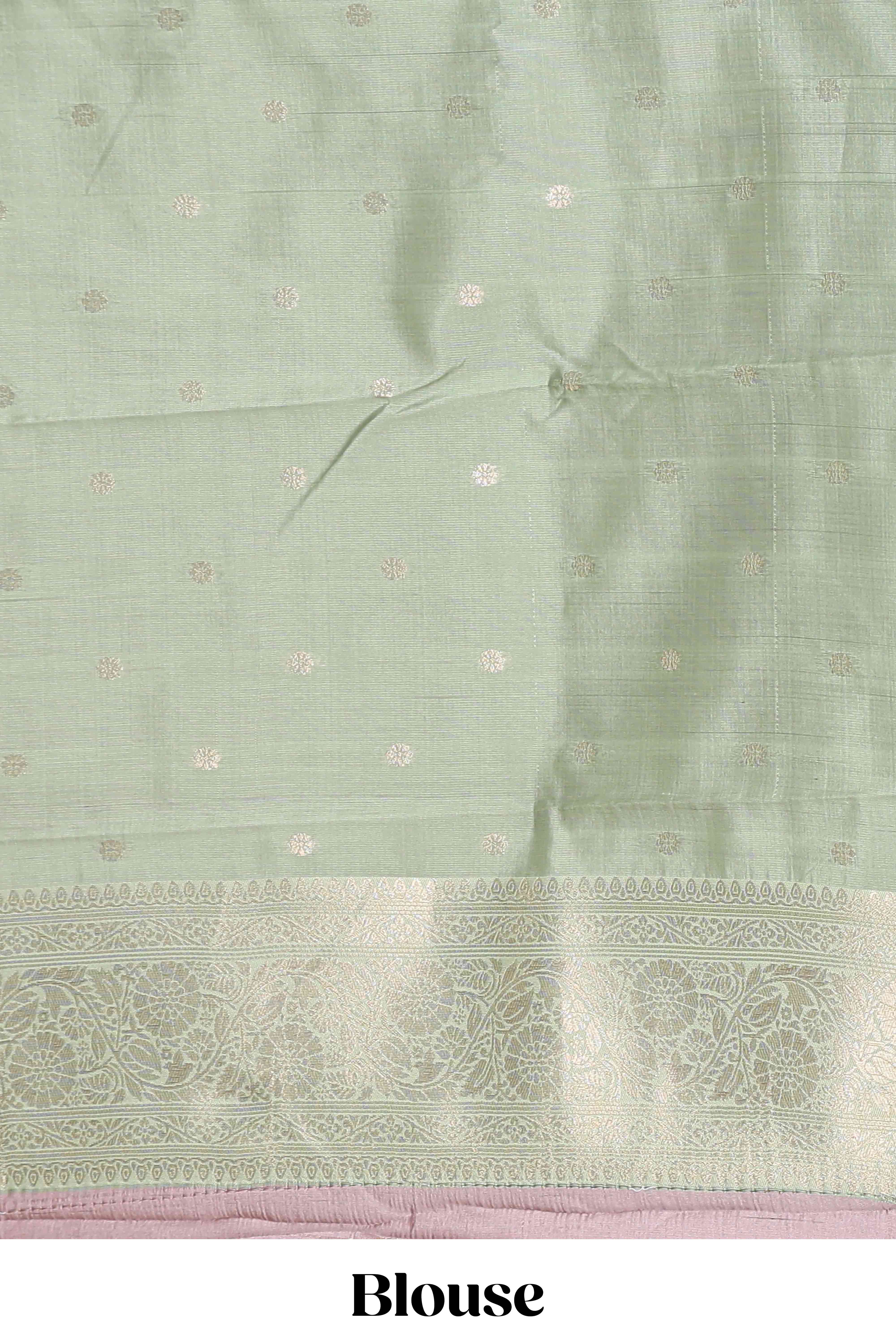 Dark brown checked floral motifs design semi soft silk saree with contrast border and blouse