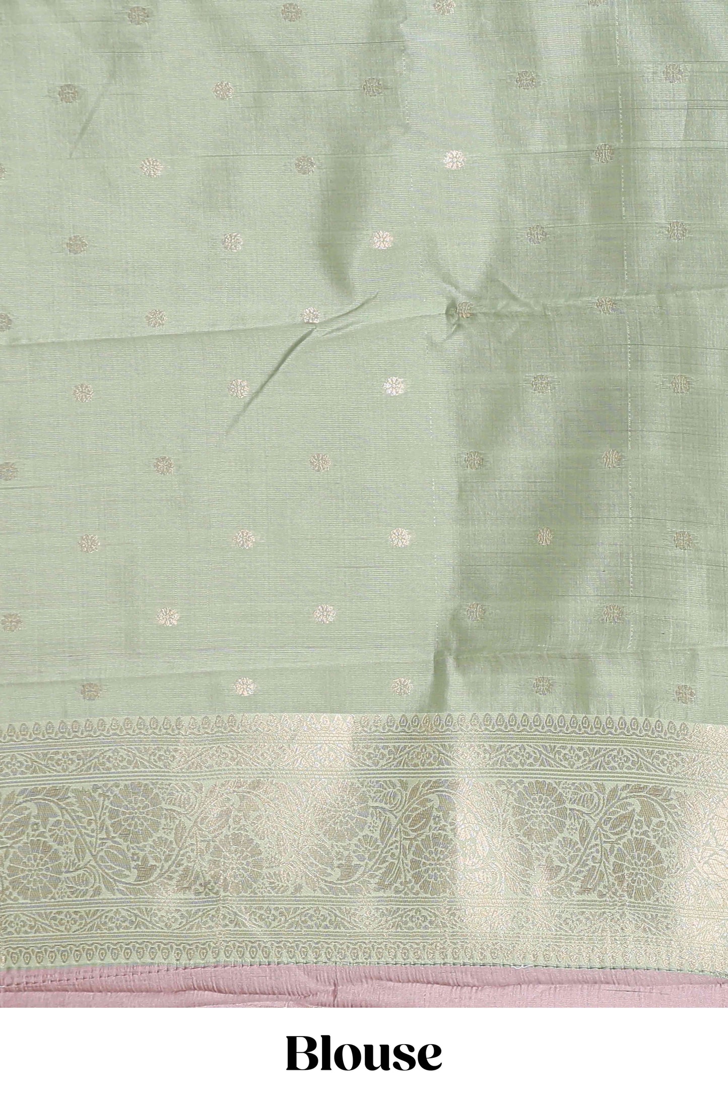 Dark brown checked floral motifs design semi soft silk saree with contrast border and blouse