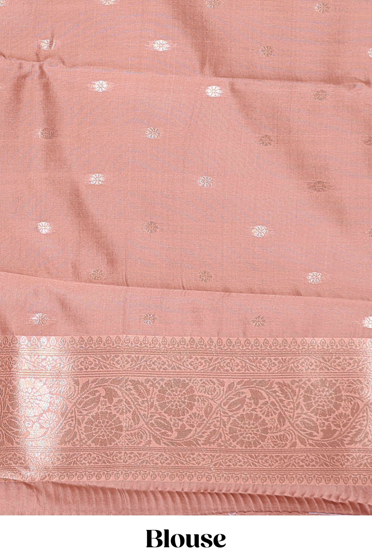Dark brown checked floral motifs design semi soft silk saree with contrast border and blouse