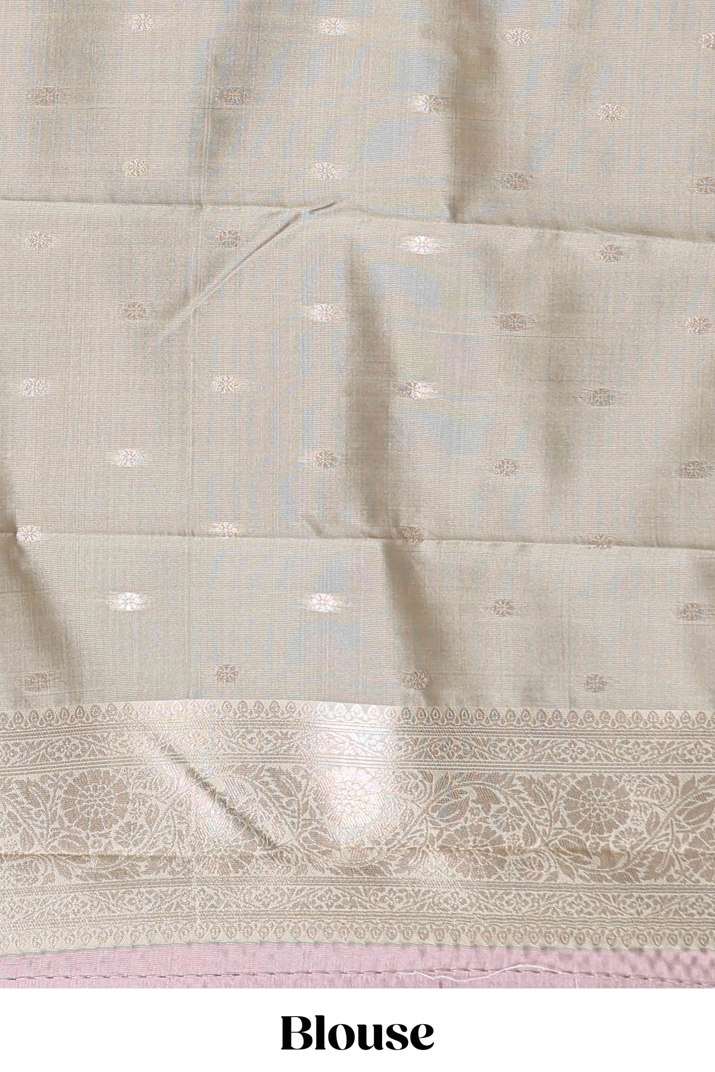 Dark brown checked floral motifs design semi soft silk saree with contrast border and blouse