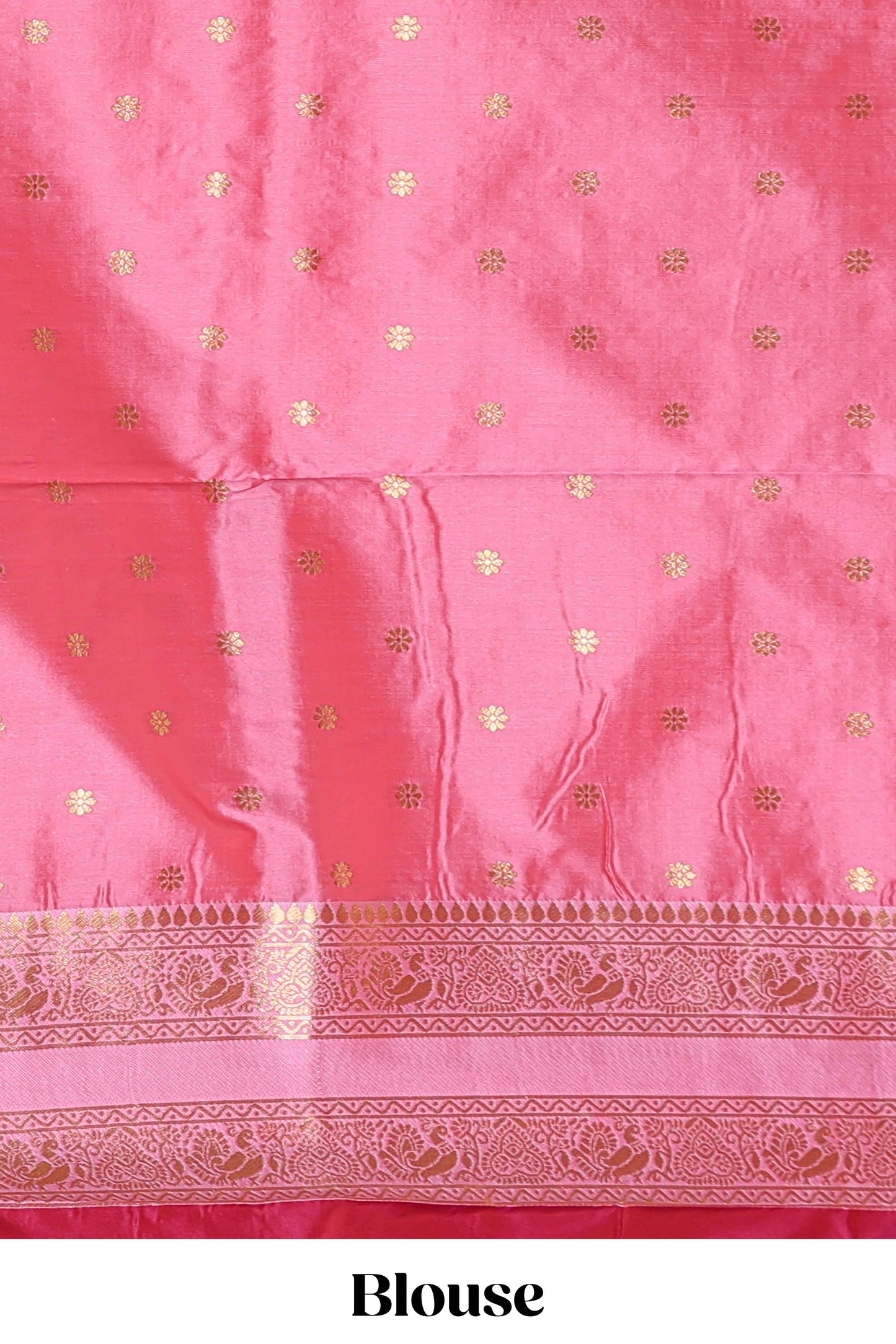 Maroon checked floral zari design semi soft silk saree with contrast bentex border and floral motifs blouse