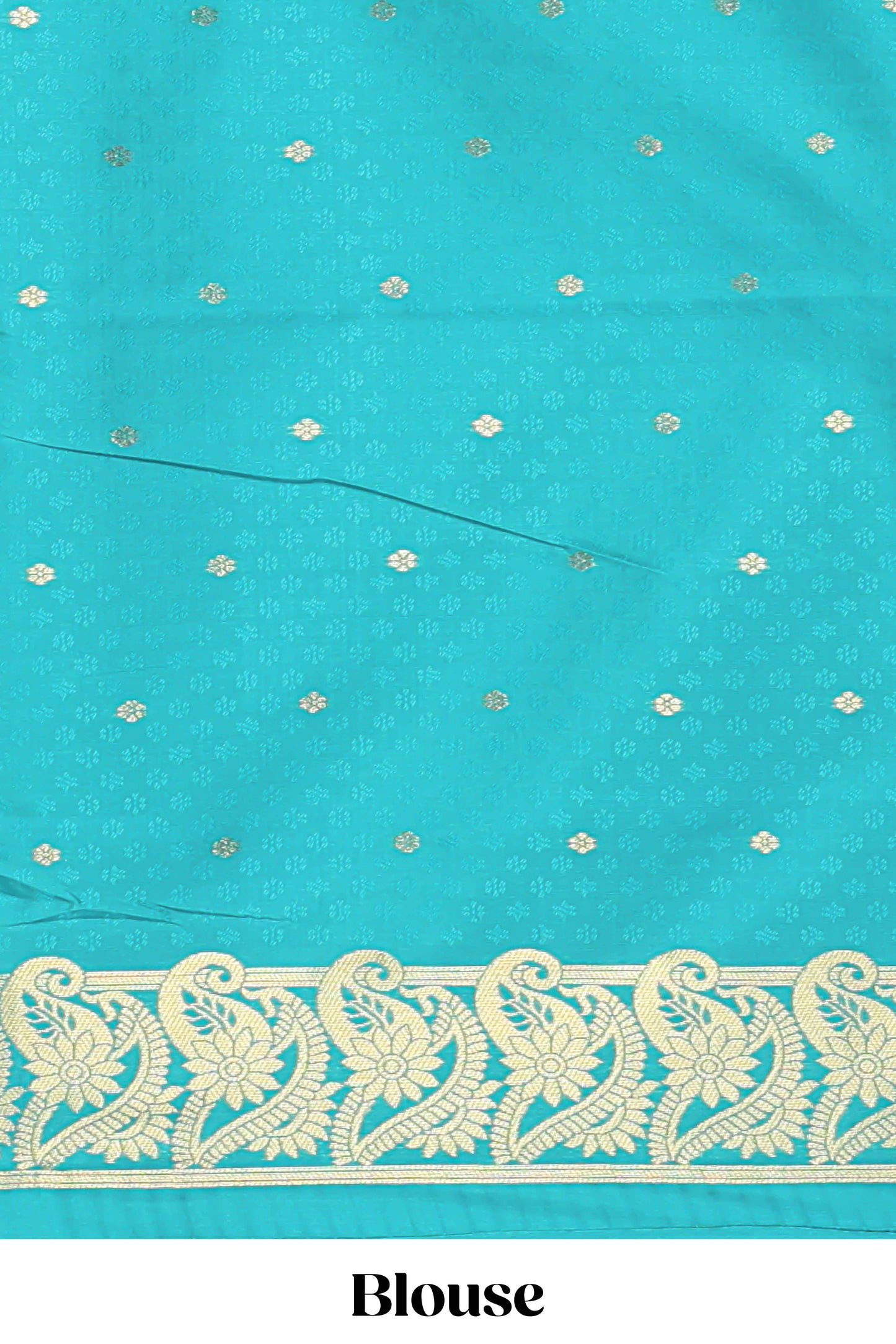 Borderless green checked floral motifs zari design semi soft silk saree with matching zari motifs blouse