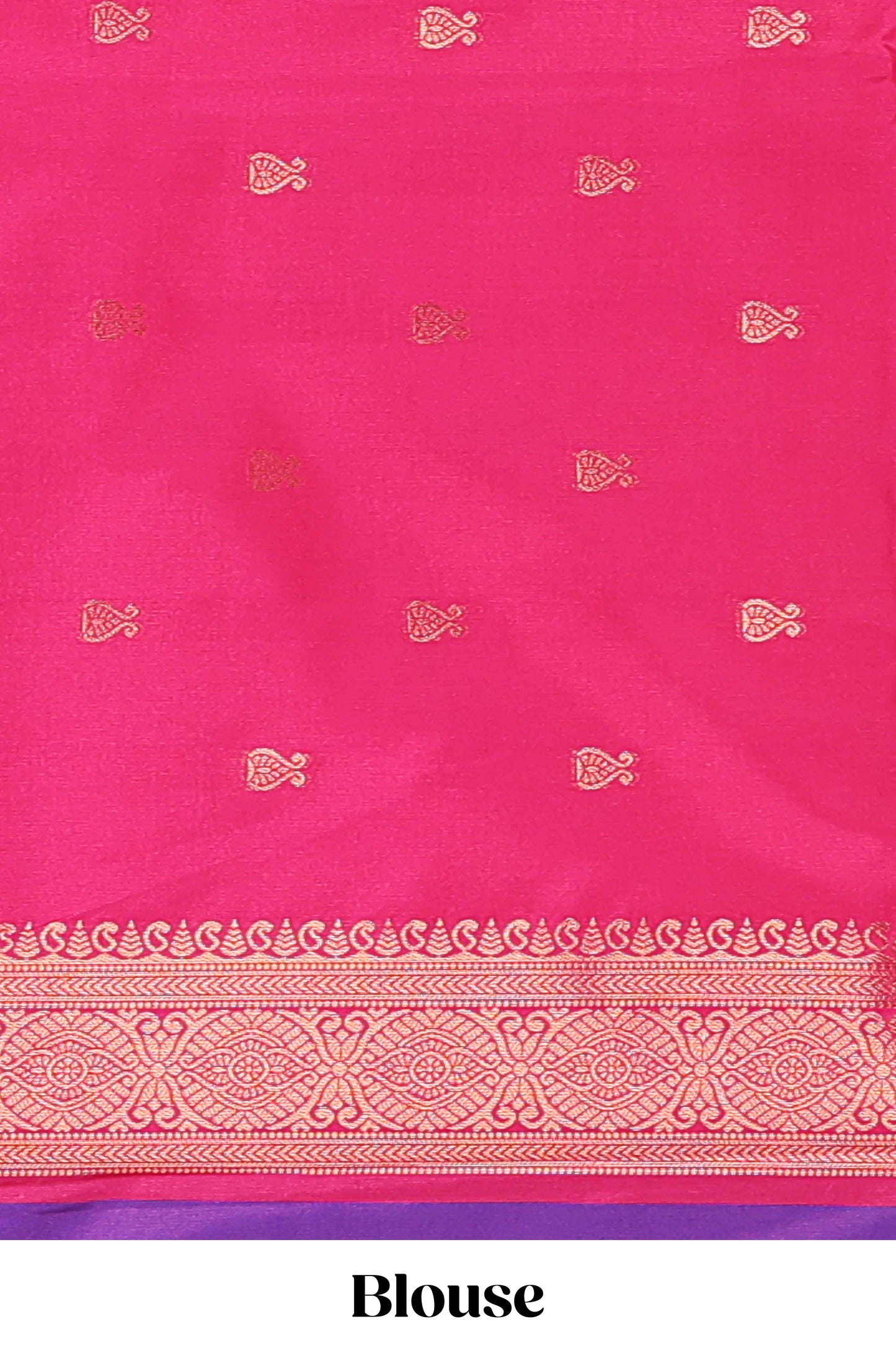 Borderless pink striped floral design smi soft silk saree with matching zari motifs blouse