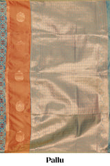 Rust orange semi soft silk saree patola printed body with zari border and rich contrast pallu with contrast blouse