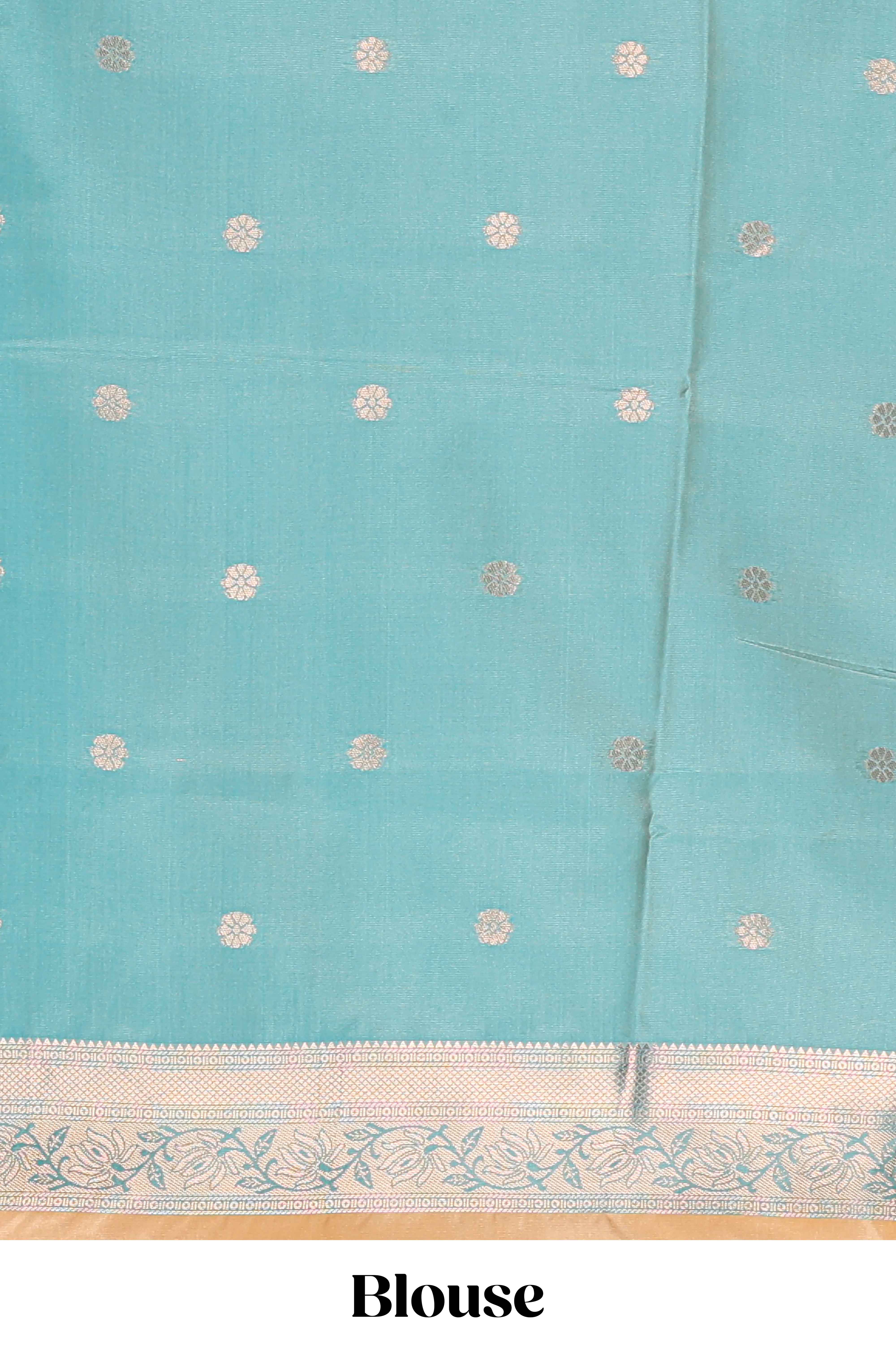 Sandle colour semi soft silk Woven Zari-Inspired Motifs and Zari Weave Design border with contrast pallu and blouse
