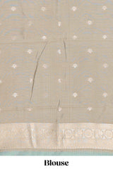 Wine Brown Semi Silk Saree Gold Zari Woven Paisley Motifs with Woven Zari Border and Contrast Blouse