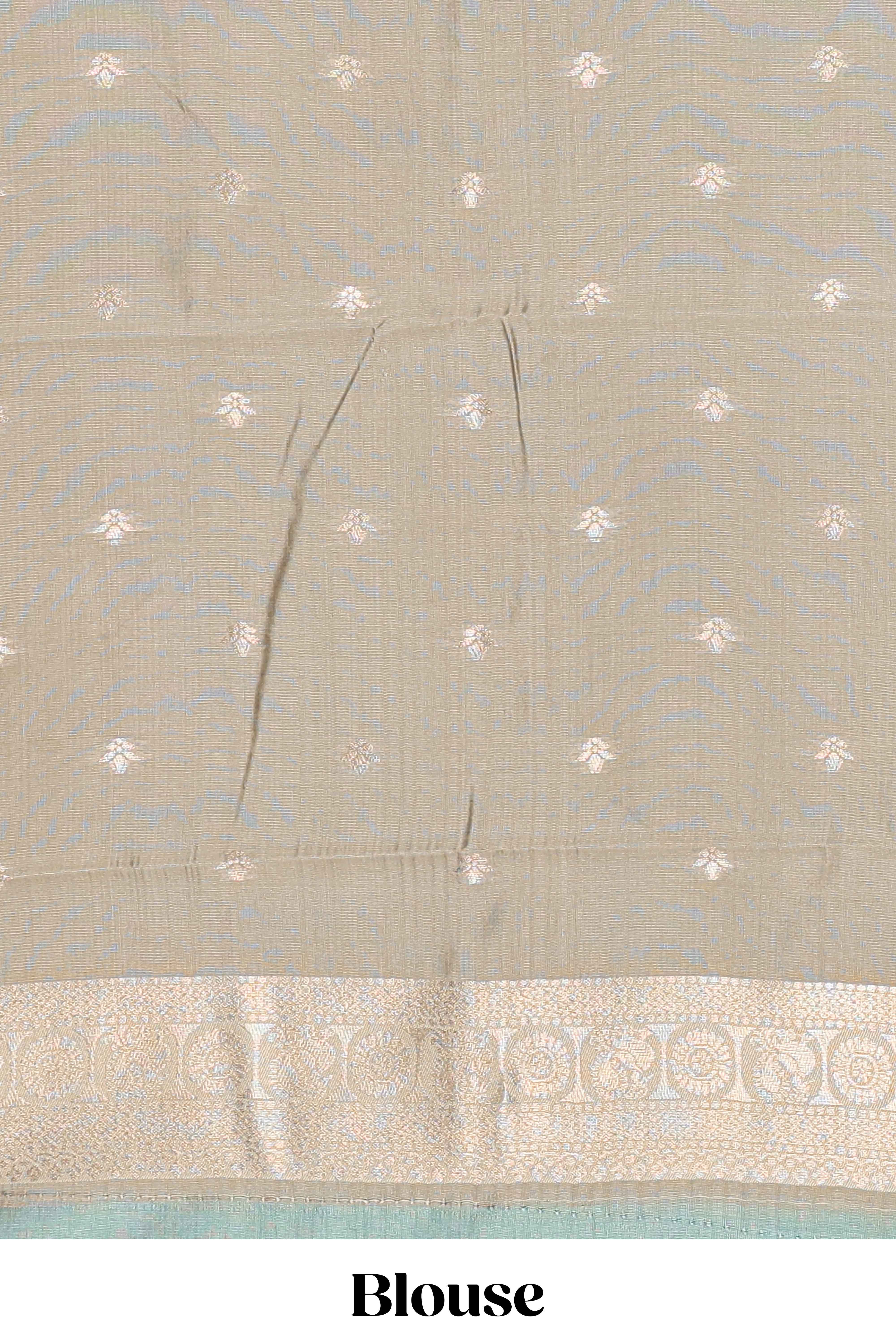 Wine Brown Semi Silk Saree Gold Zari Woven Paisley Motifs with Woven Zari Border and Contrast Blouse