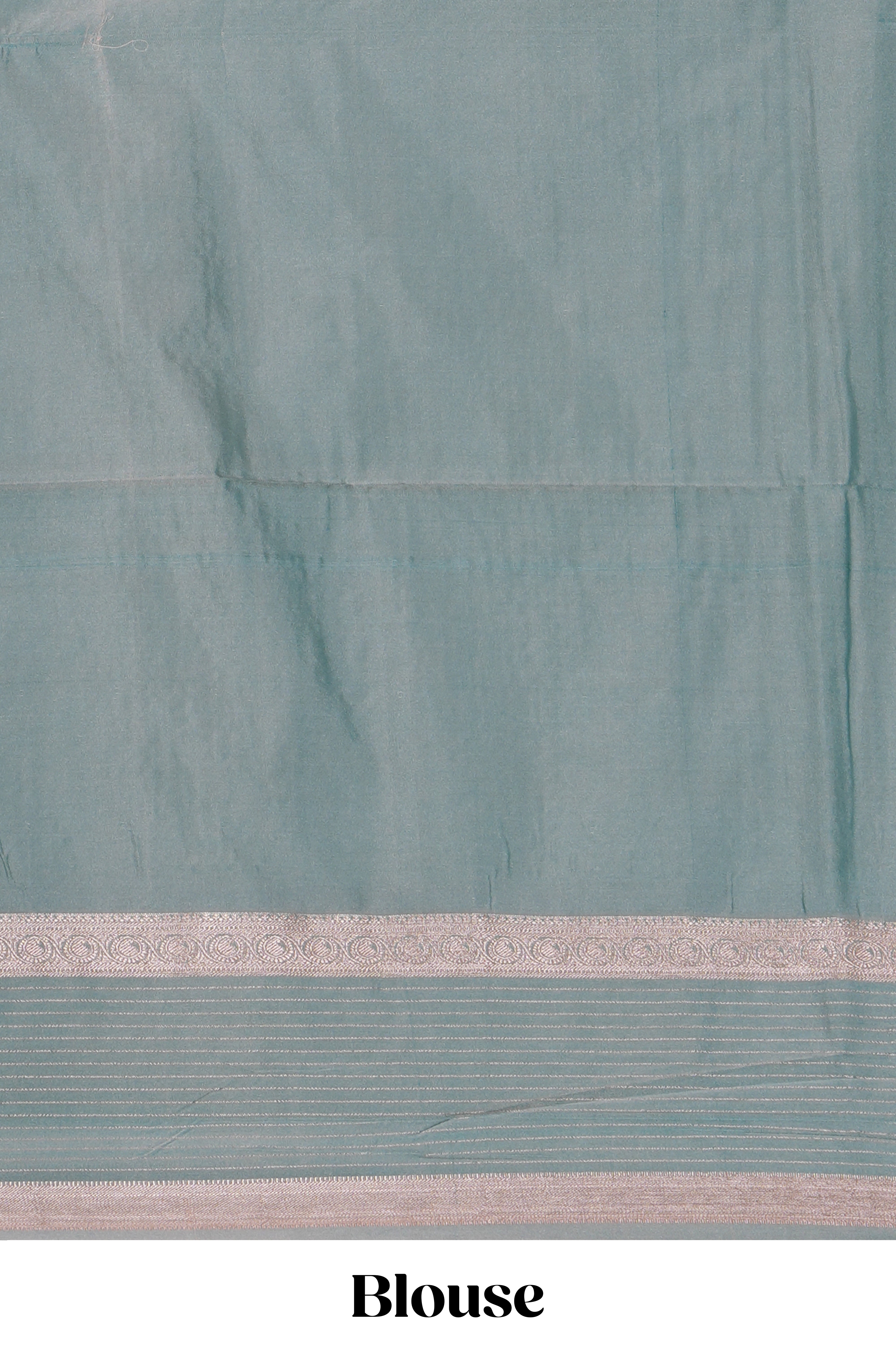 Green checked zari motifs design saree with self zari border and matching blouse