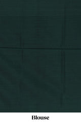 Maroon striped zari motifs design saree with contrast zari border and plain blouse