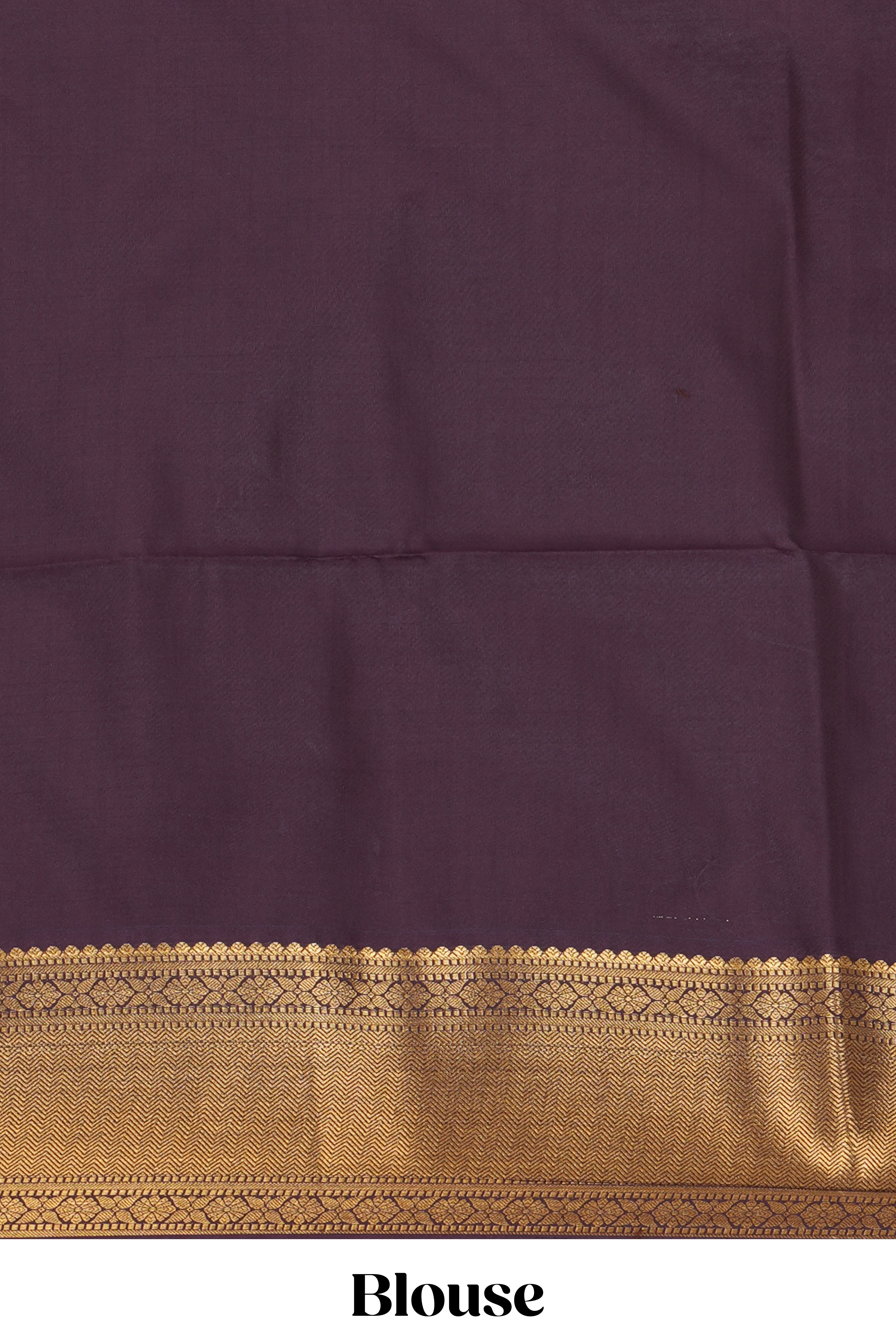 Dark mauve zari checked design semi soft silk saree with self zari border and matching blouse