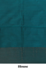 Maroon zari striped & floral motifs design semi soft silk saree with contrast zari border and plain blouse