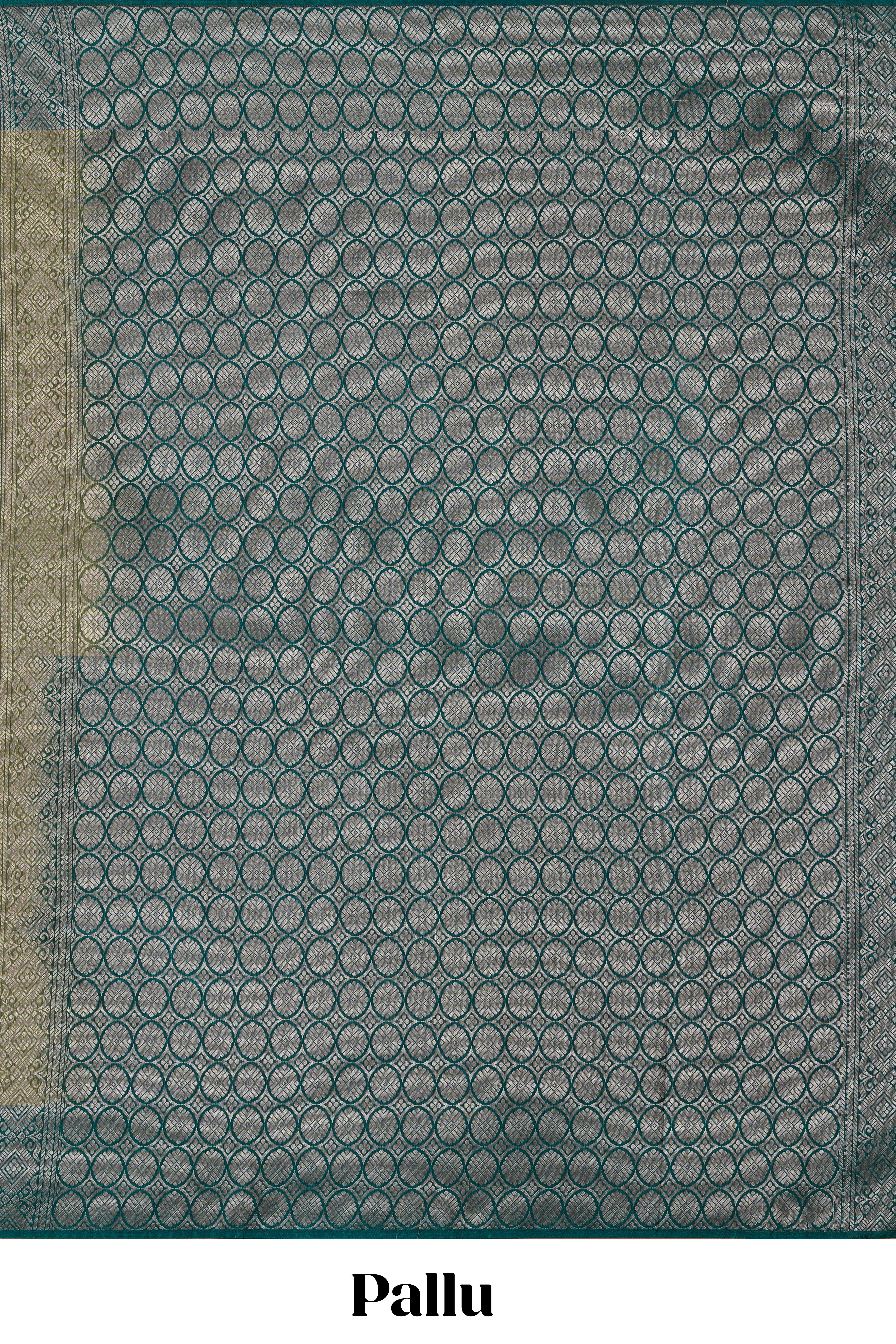 Green striped zari motifs design semi soft silk saree with contrast zari border and plain blouse