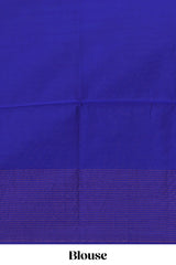 Mauve purple striped zari motifs design semi soft silk saree with contrast checked border andzari striped blouse