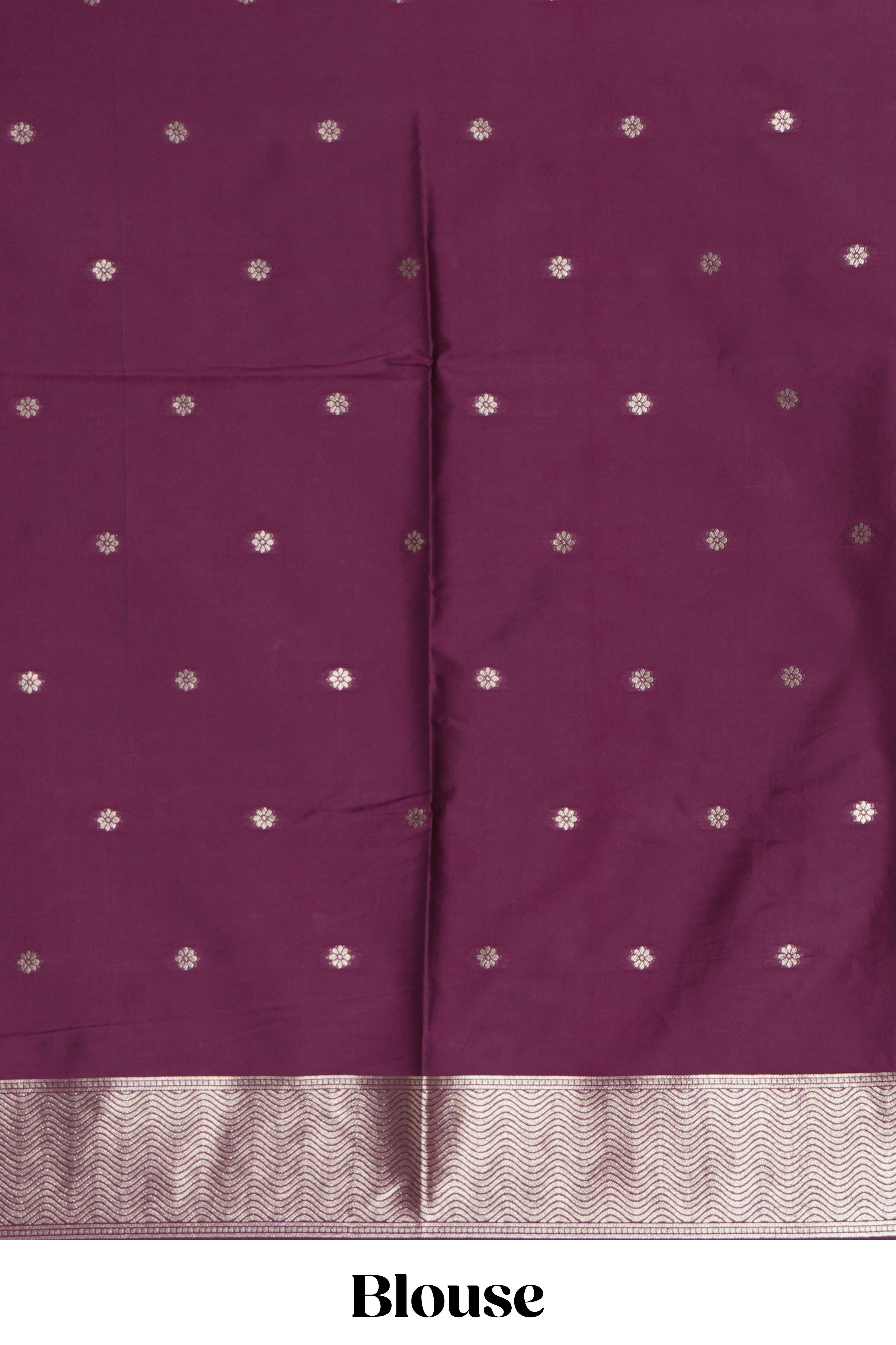 Borderless purple zari motifs design semi soft silk saree with self pallu and matching blouse