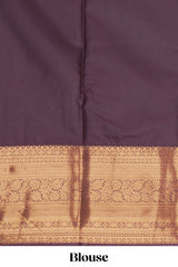 Rust orange striped zari design kathan Silk Saree with contrast zari border and zari blouse