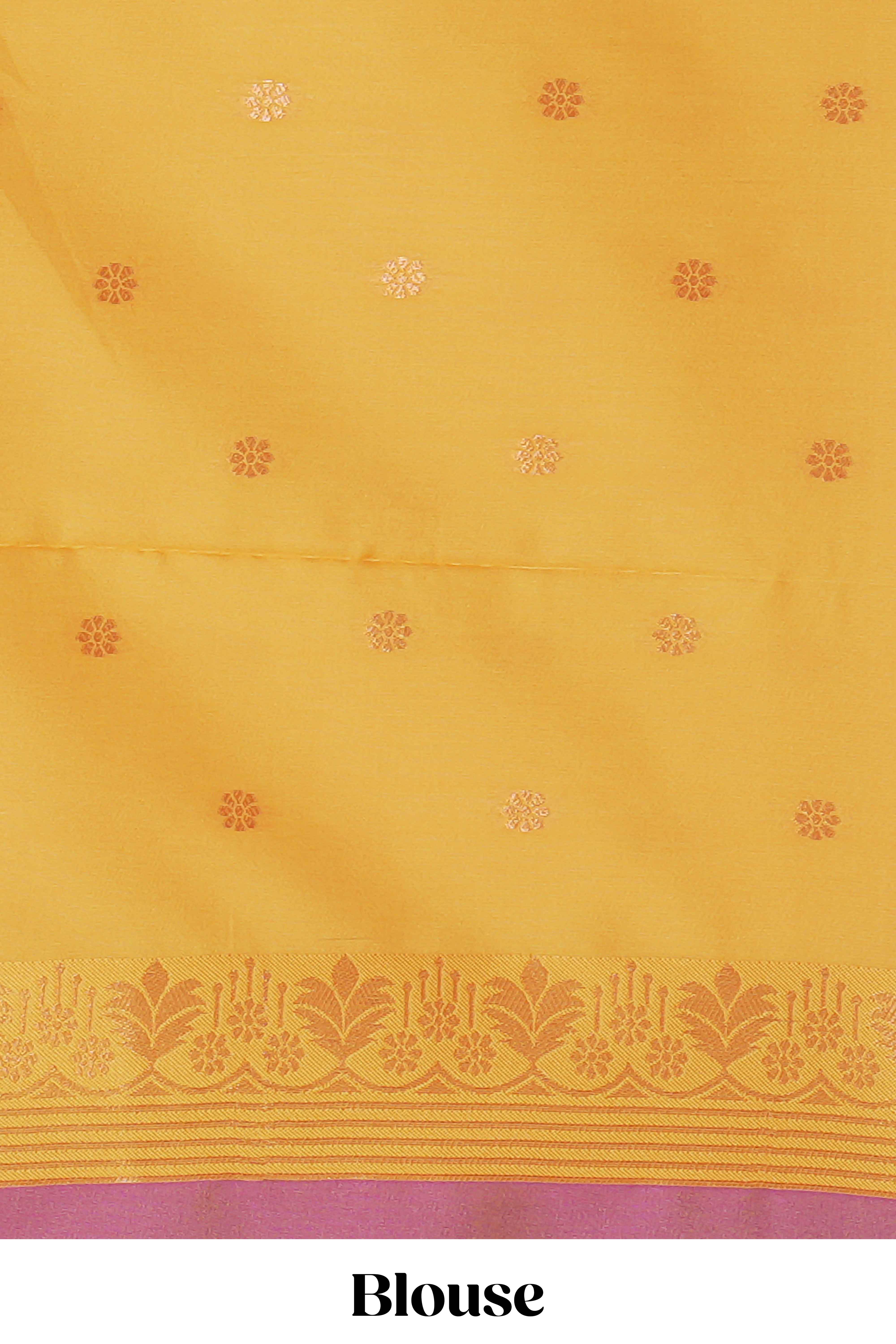 Borderless onion pink striped motifs design semi soft silk saree with contrast pallu and zari motifs blouse