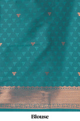 Borderless maroon striped motifs design semi soft silk saree with contrast pallu and zari motifs blouse