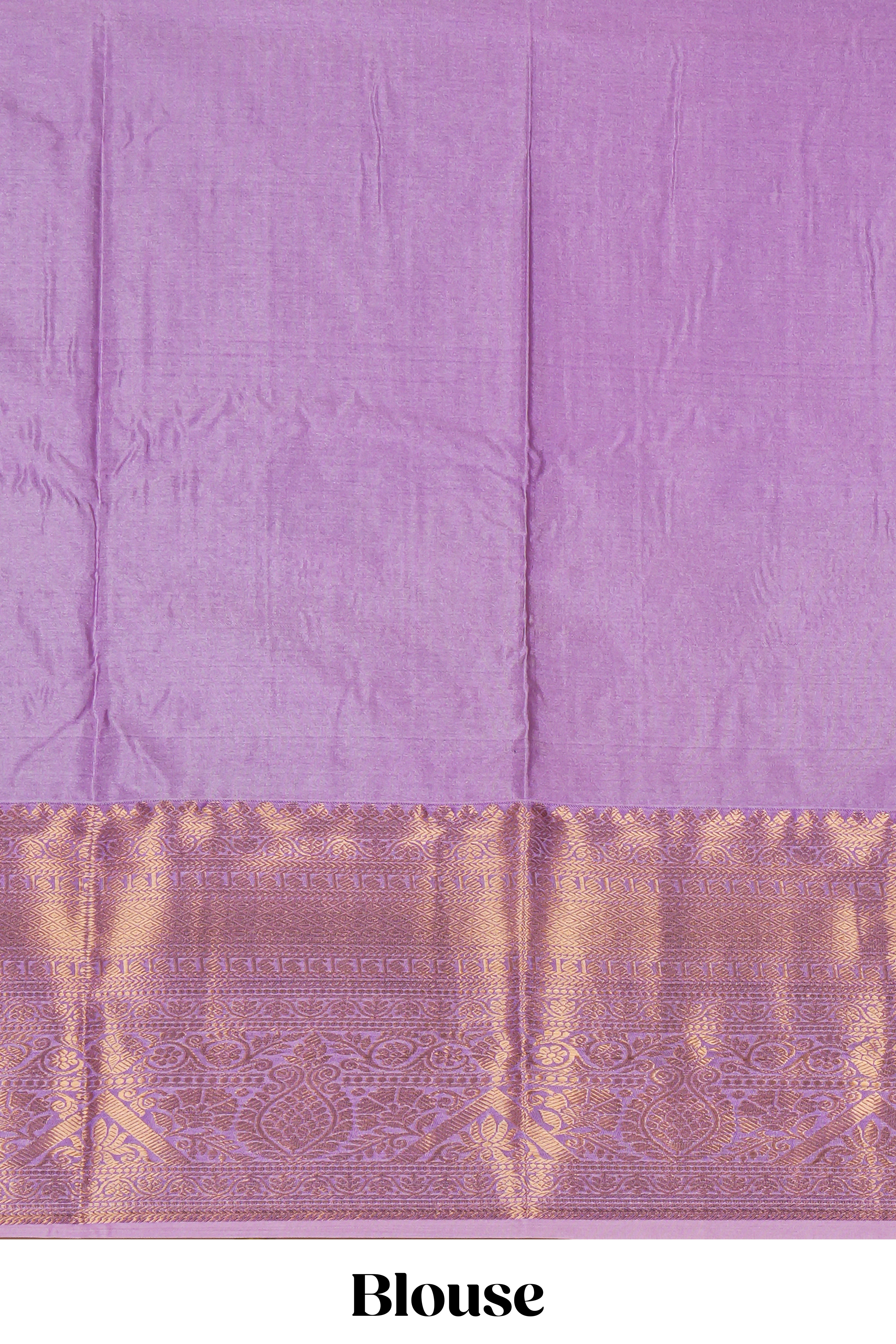 Violet floral zari motifs design semi soft silk saree with contrast zari border and blouse