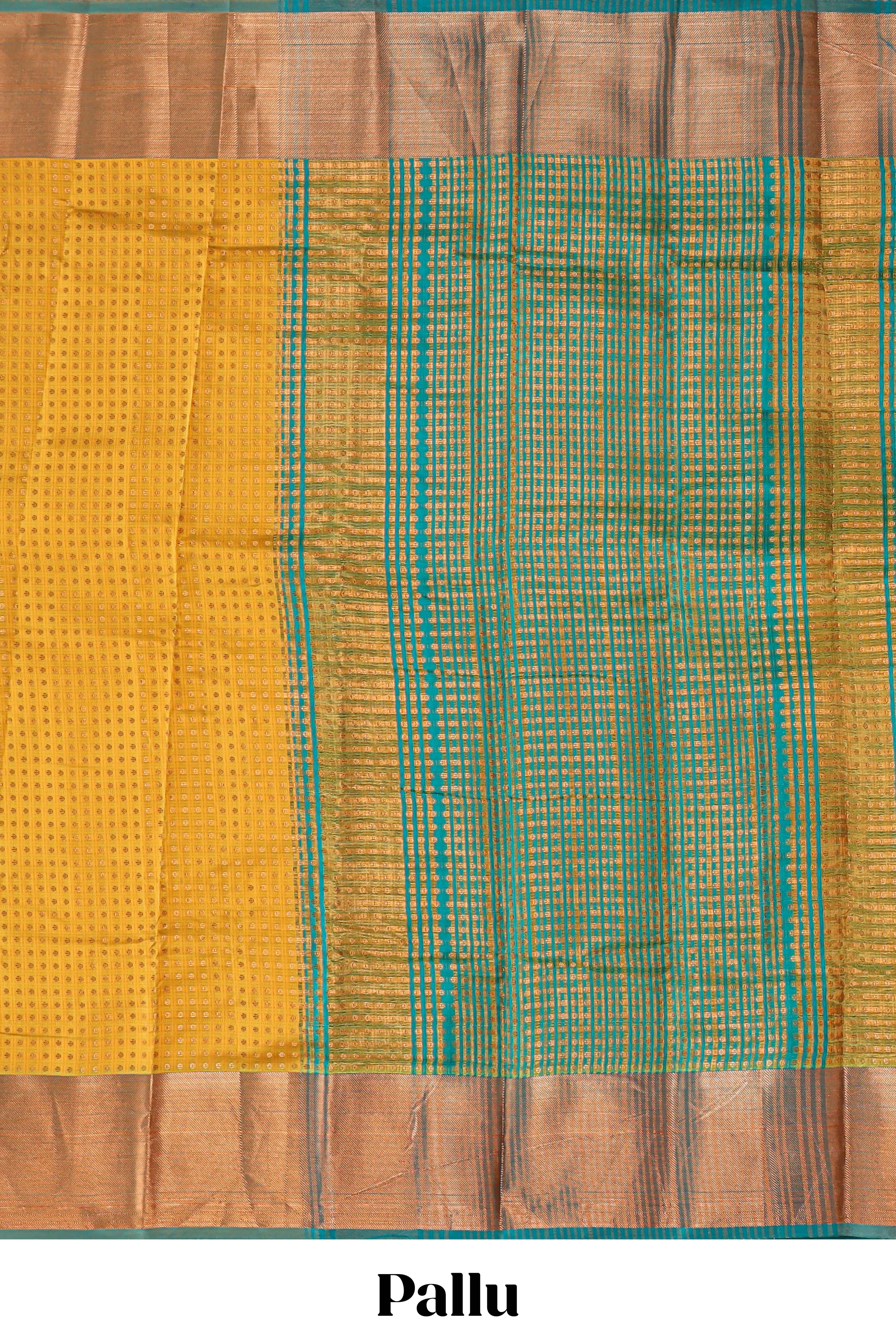 yellow shade zari motifs design semi soft silk saree with contrast border and matching motifs contrast blouse