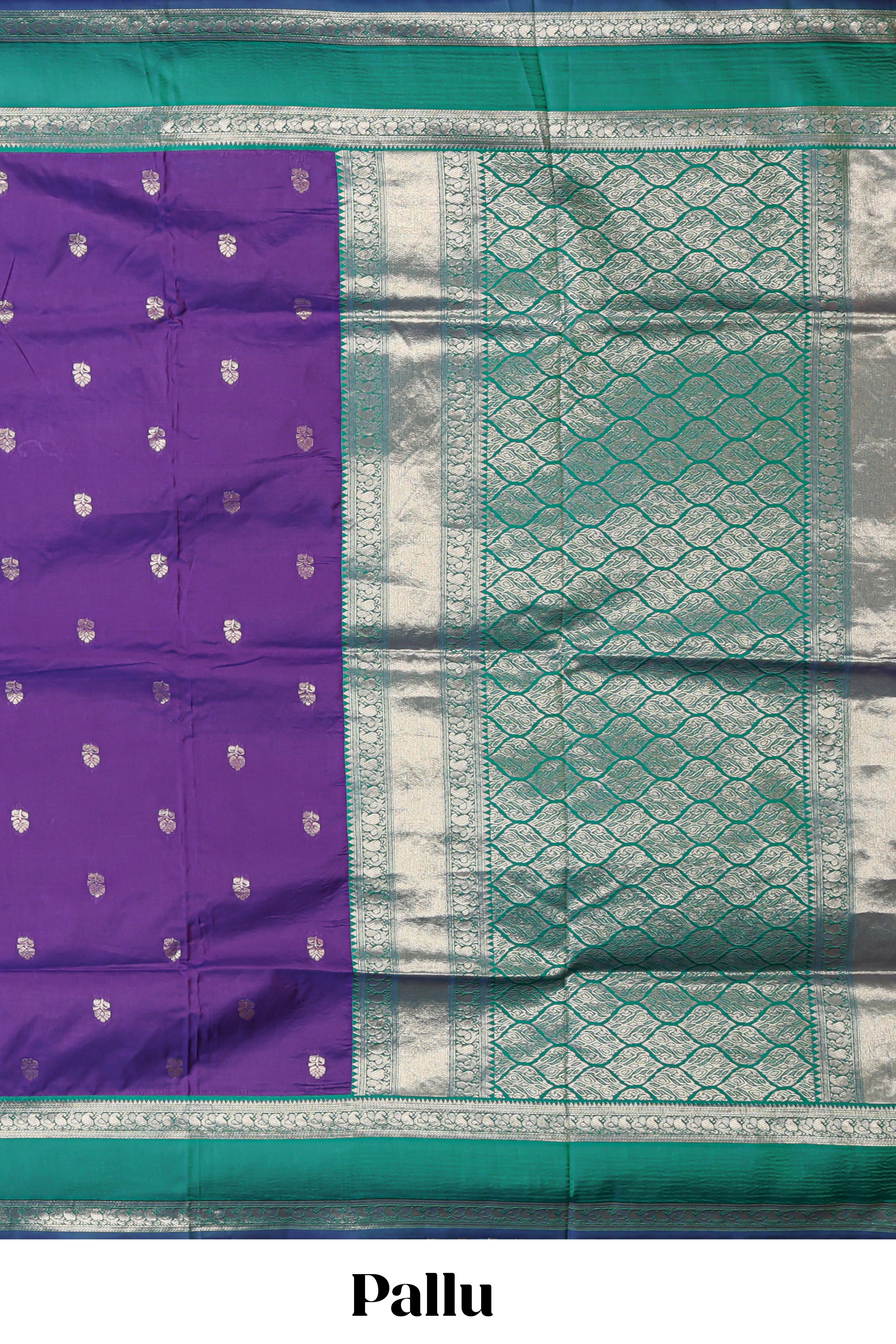 Violet Semi Soft Silk Saree delicate butta motifs with contrasting pallu elegant zari border along with contrast buttas blouse