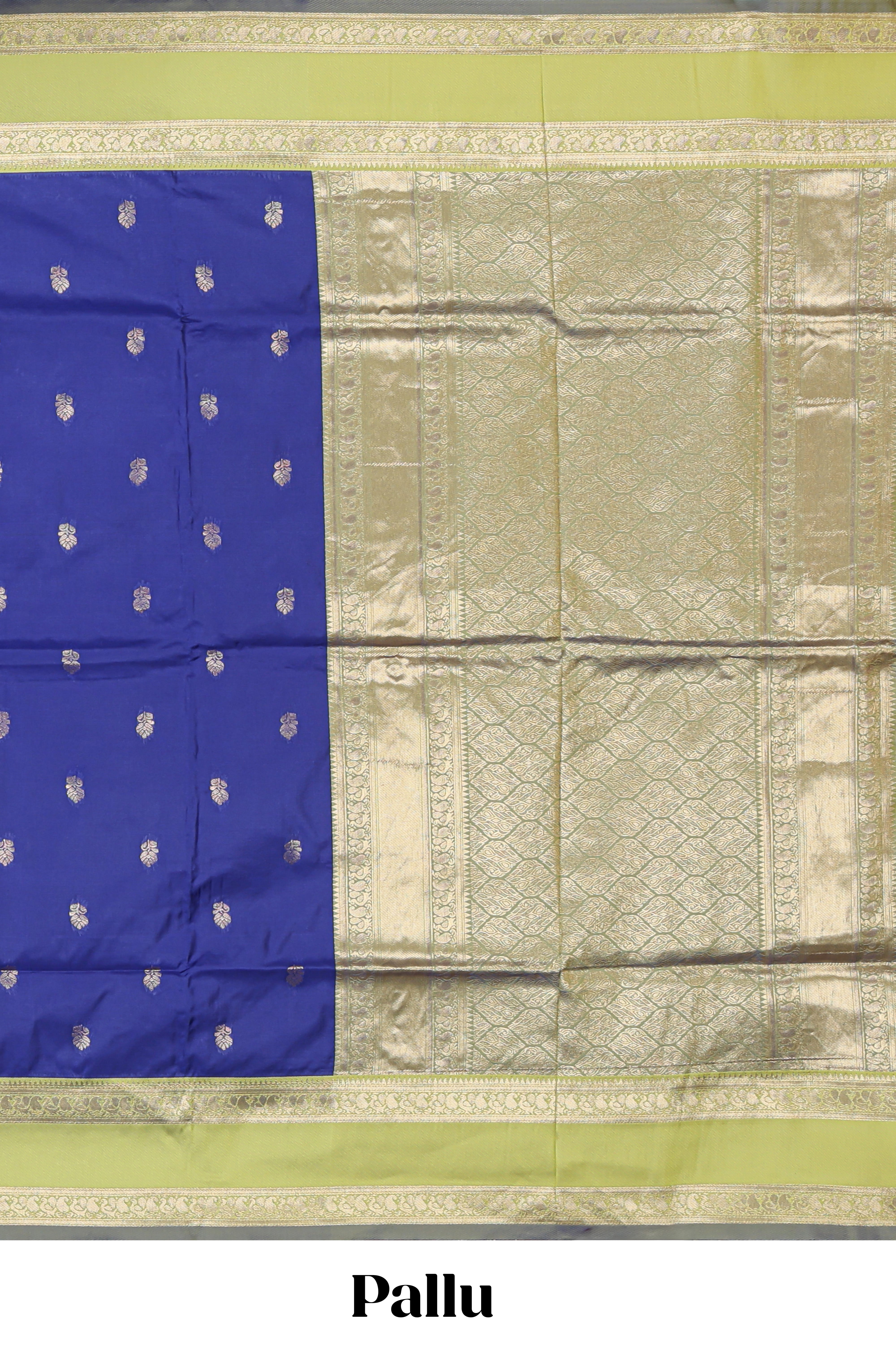 Royal blue Semi Soft Silk Saree delicate butta motifs with contrasting pallu elegant zari border along with contrast buttas blouse