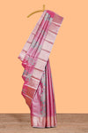 Pink Colour Tissue Silk Saree with Rich Gold Zari Floral Weaving andContrast Border and Matching Blouse