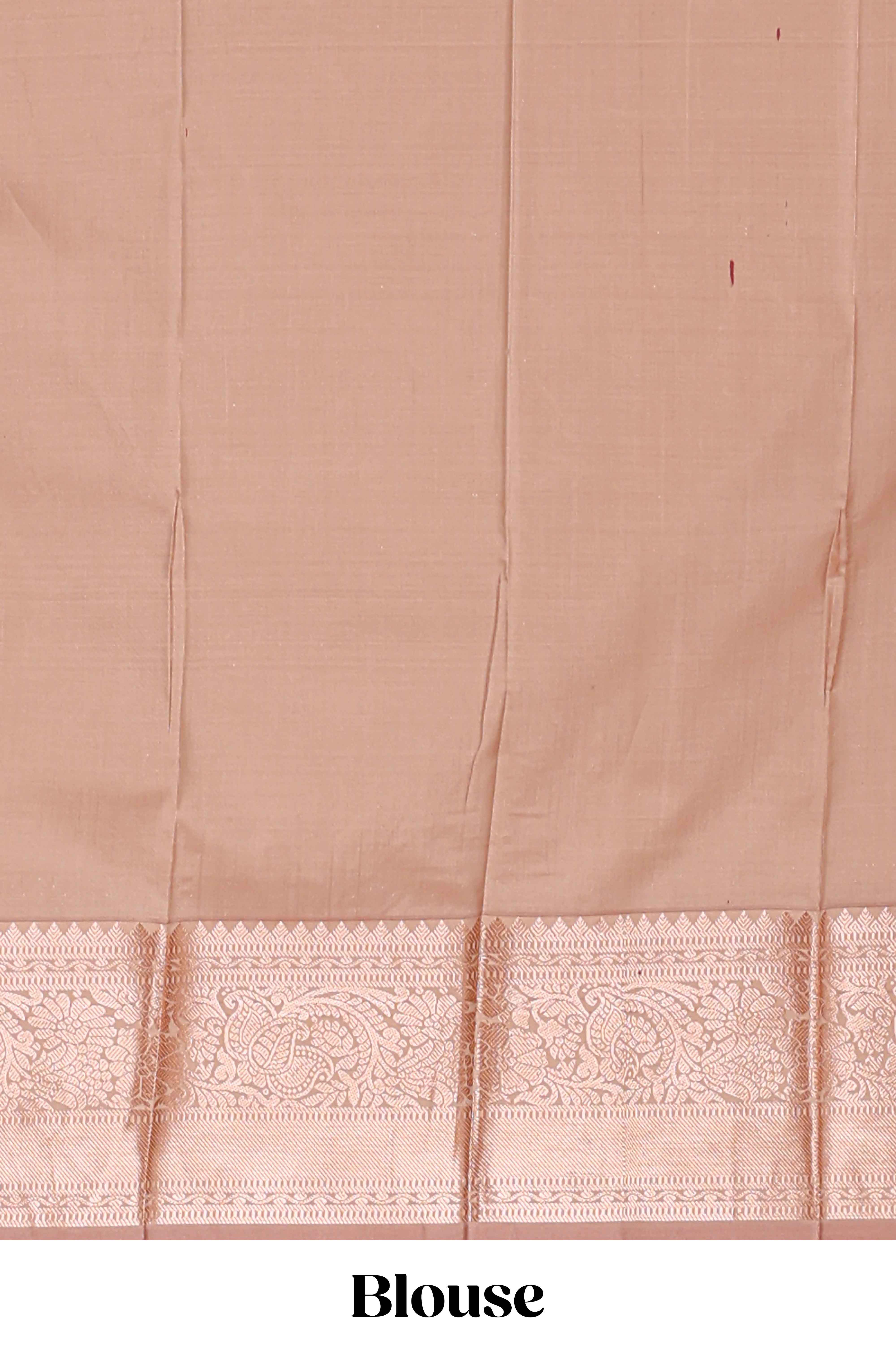 Sandel Color Tissue Silk Saree withZari Weaving Body and Border along with Matching Blouse