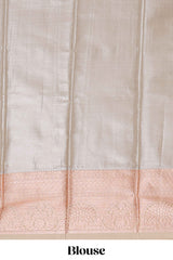 Pink Colour Tissue Silk Saree with Rich Gold Zari Weaving andContrast Border and Contrast Blouse
