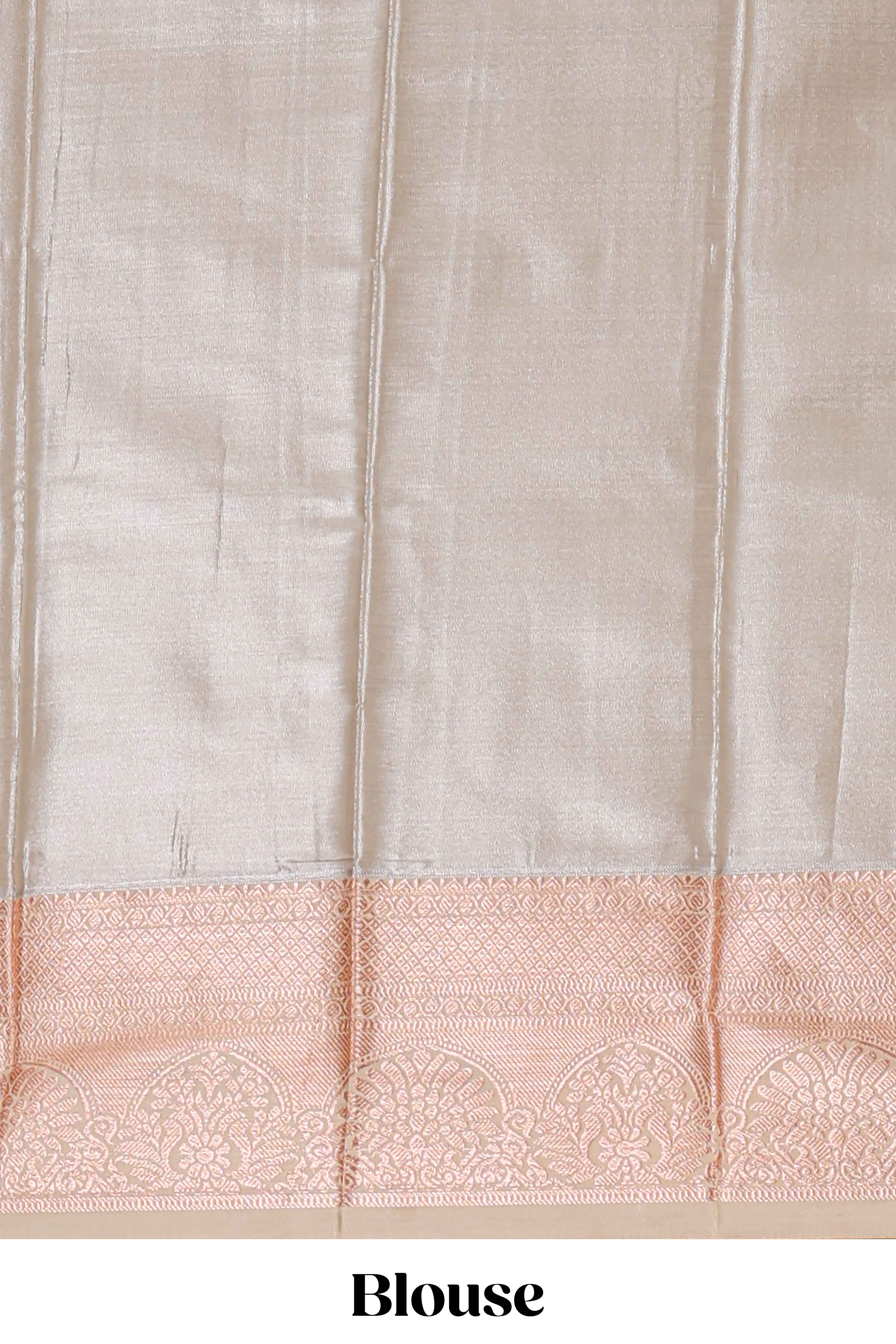 Pink Colour Tissue Silk Saree with Rich Gold Zari Weaving andContrast Border and Contrast Blouse