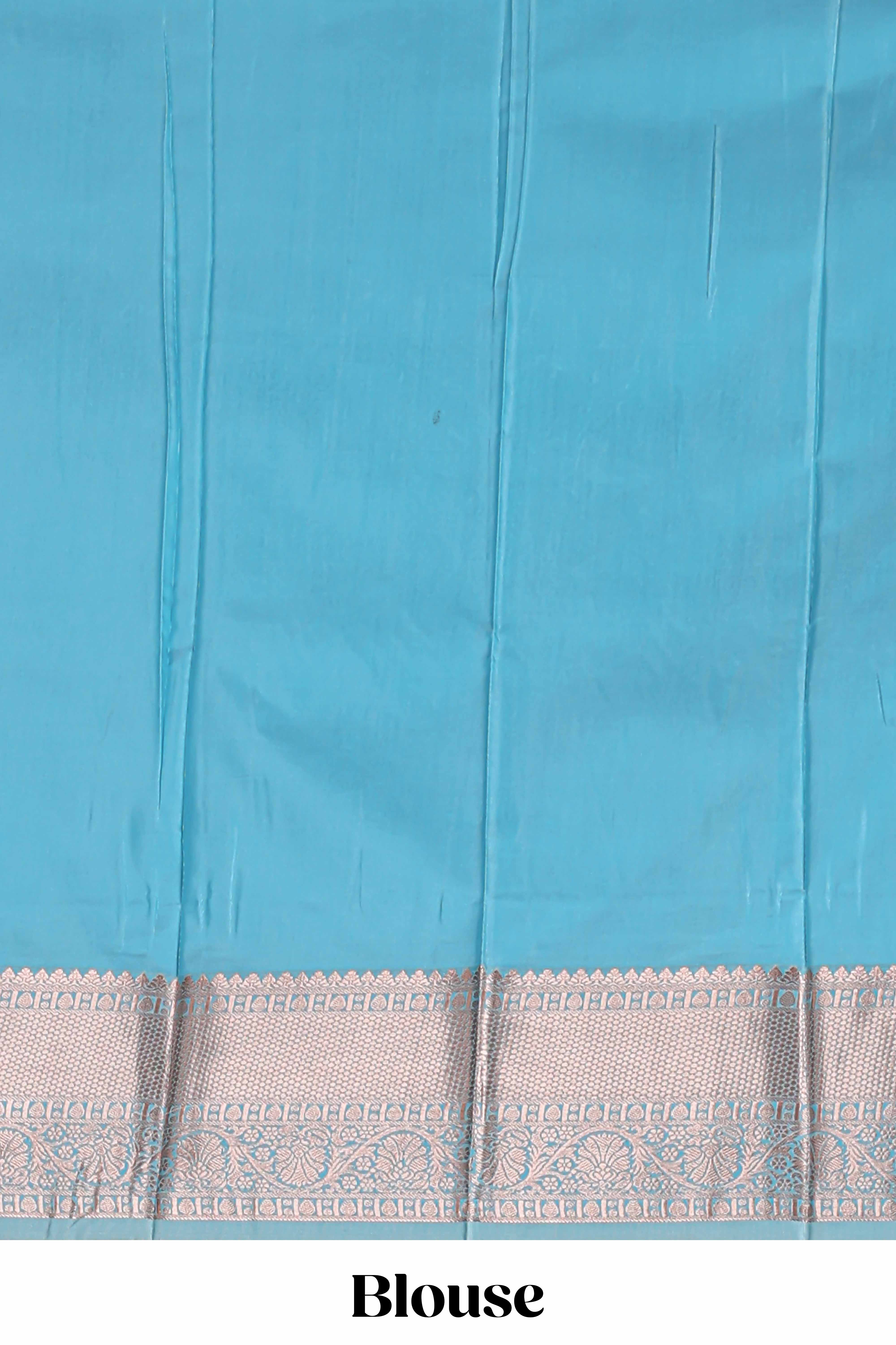 Sky Blue Color Tissue Silk Saree withZari Weaving Body and Border along with Matching Blouse