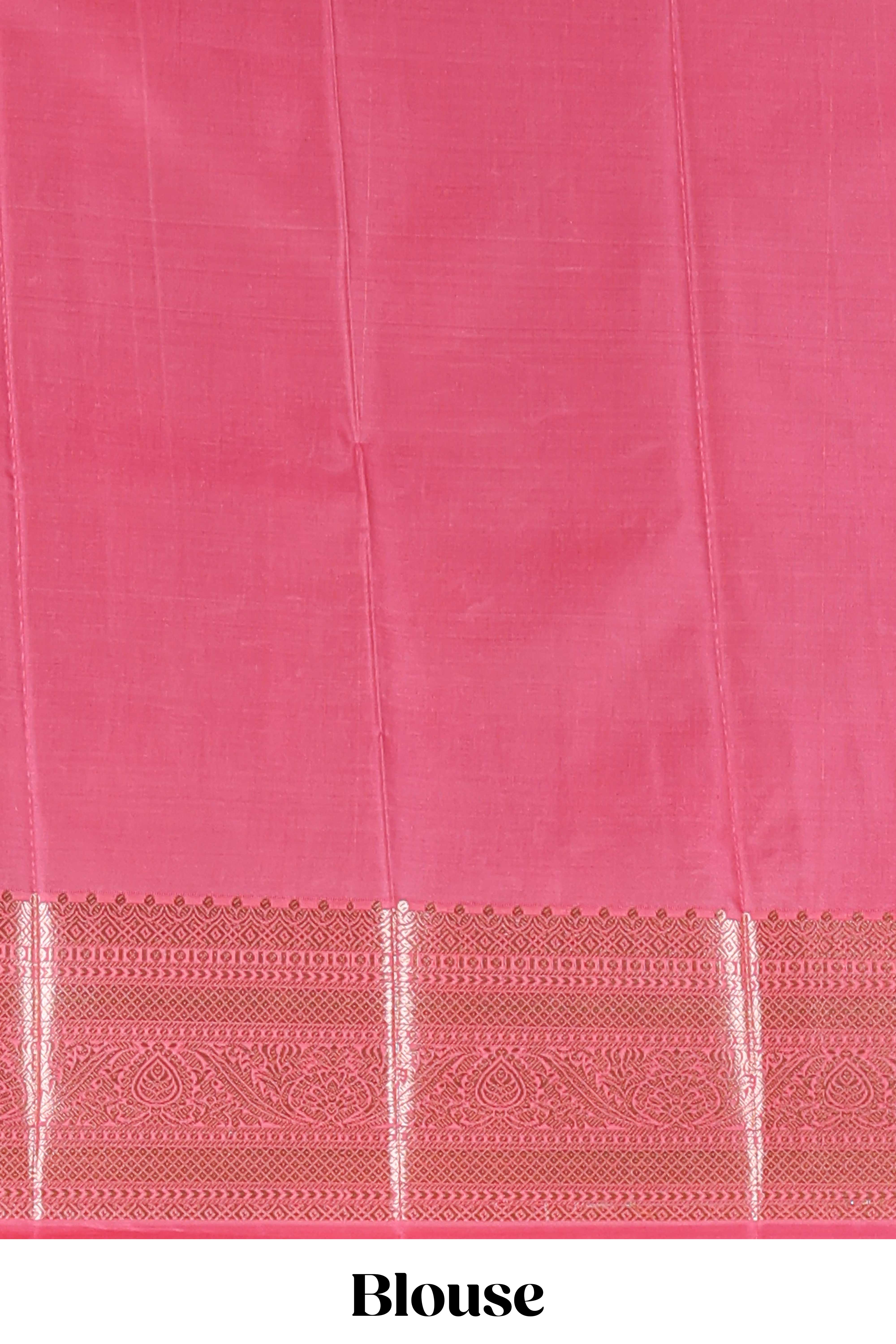 Pink Color Tissue Silk Saree withZari Weaving Body and Border along with Matching Blouse