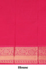 Yellow Color Tissue Silk Saree withZari Checks Weaving Body and Contrast Border along with Contrast Blouse