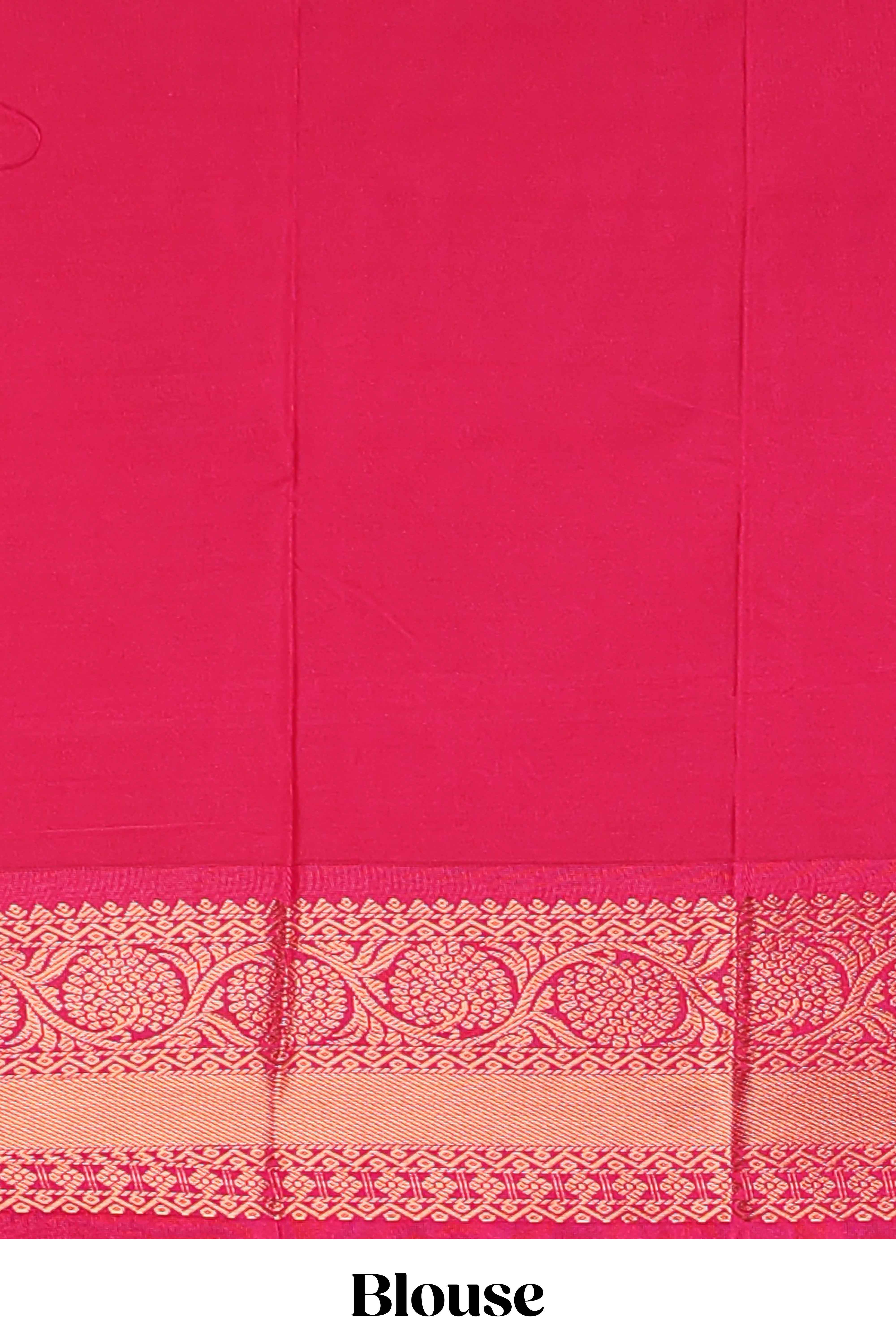 Yellow Color Tissue Silk Saree withZari Checks Weaving Body and Contrast Border along with Contrast Blouse