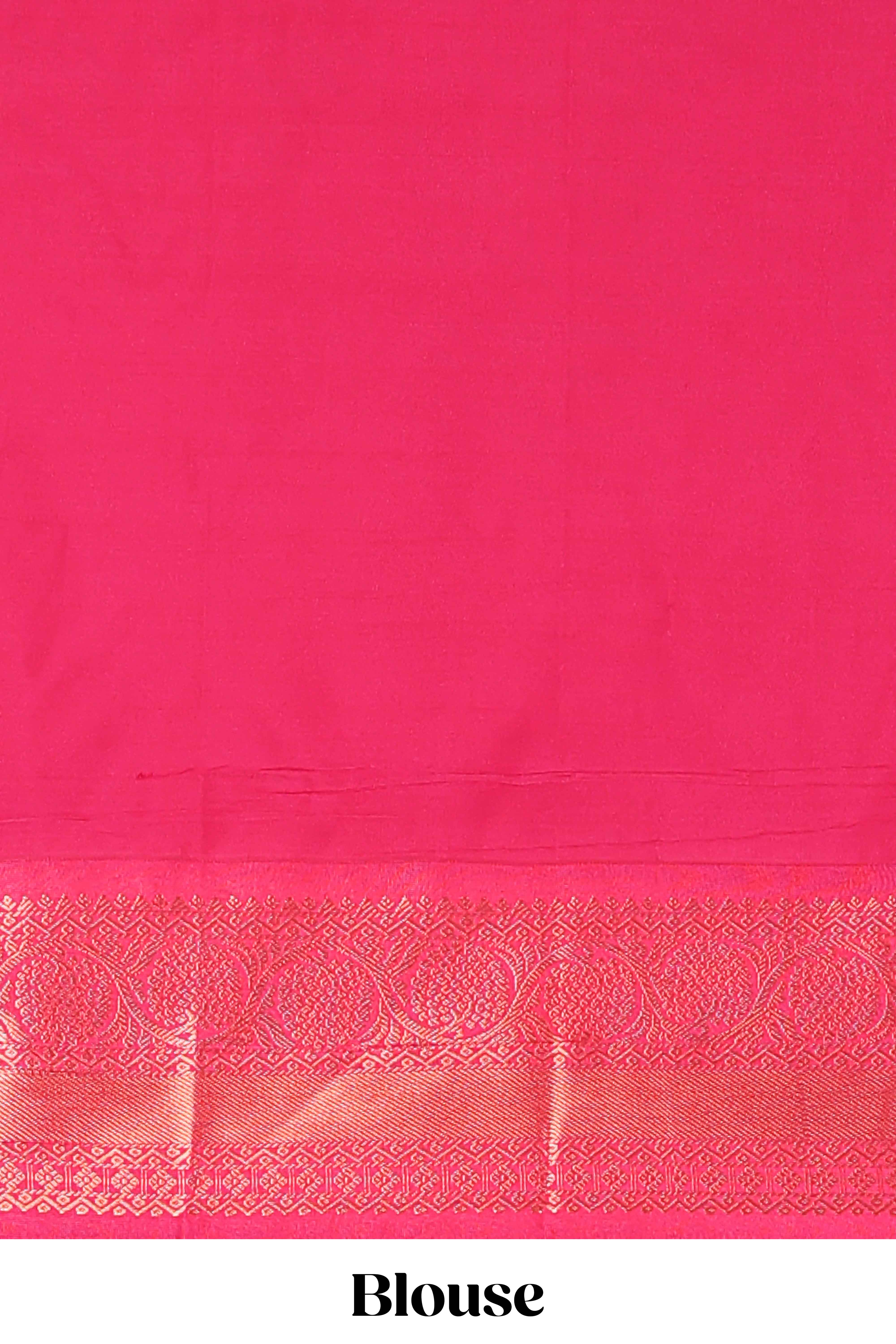 Blue Color Tissue Silk Saree withZari Checksand Buttas Weaving Body and Contrast Border along with Contrast Blouse